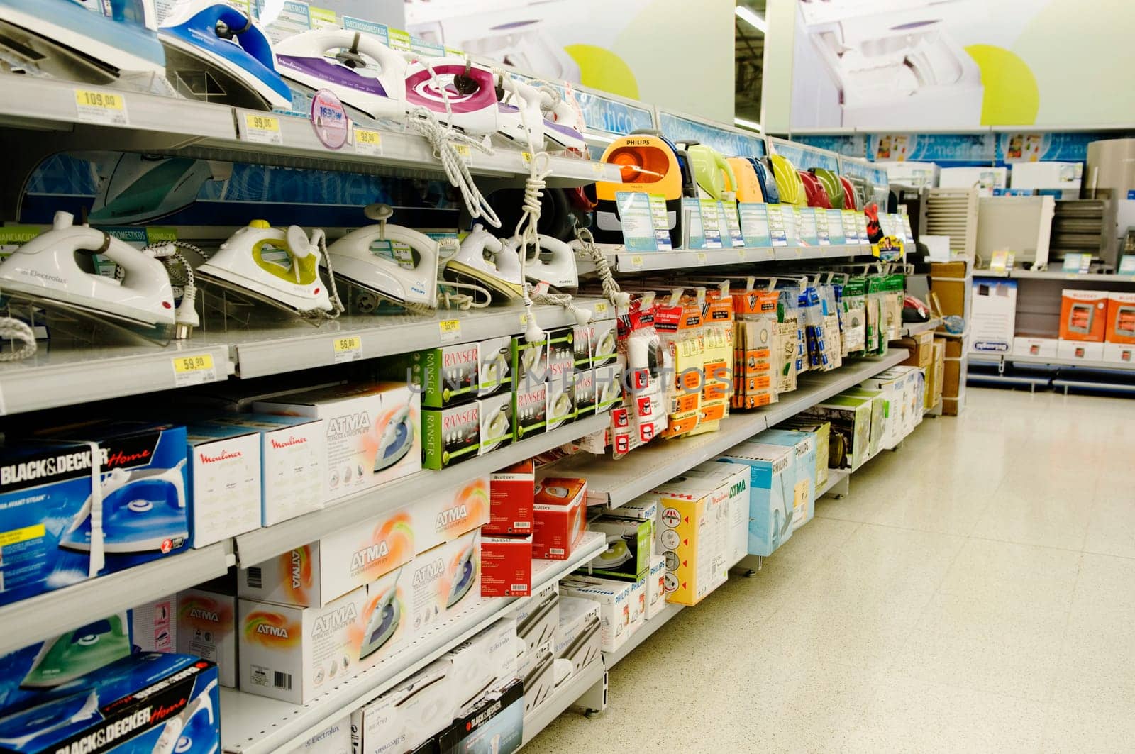 Electronic products in a supermarket