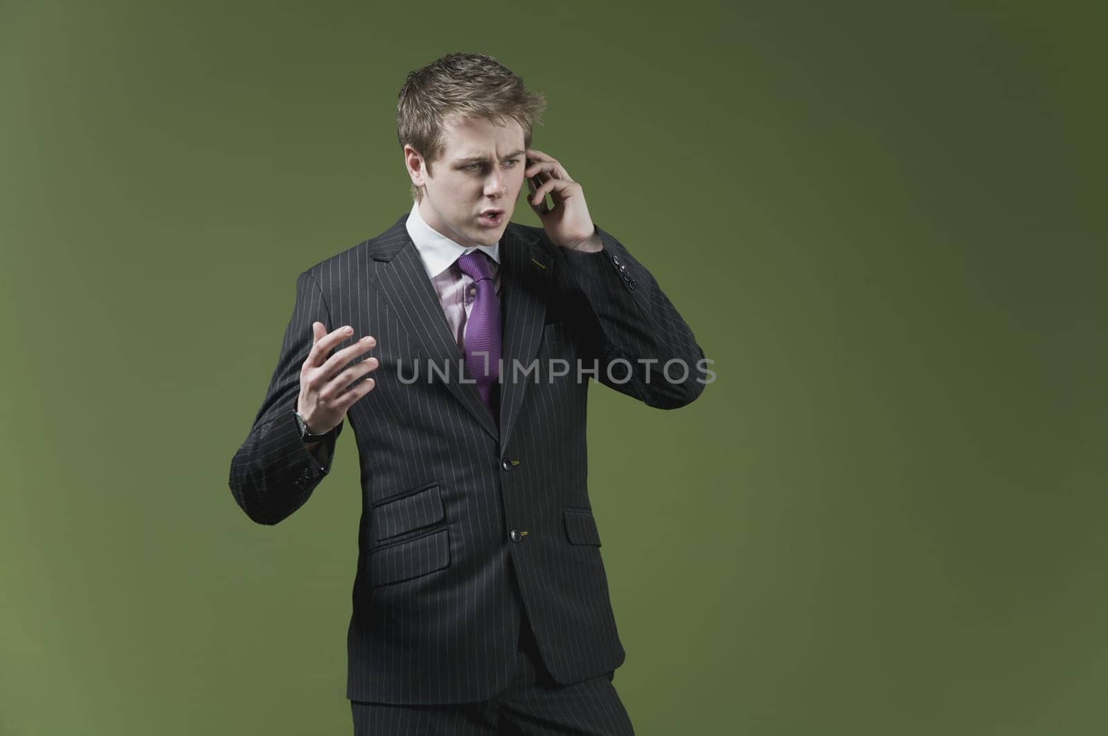 Businessman talking on a mobile phone