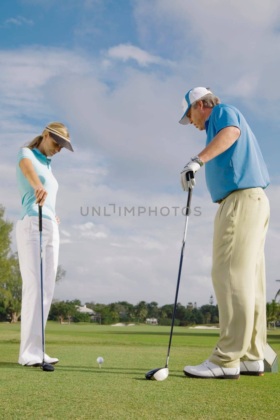Two golfer standing in a golf course, Biltmore Golf Course, Coral Gables, Florida, USA