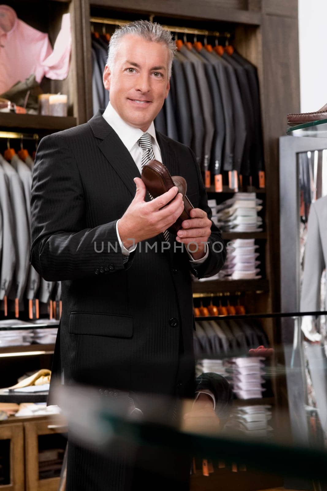 Customer shopping in a clothing store