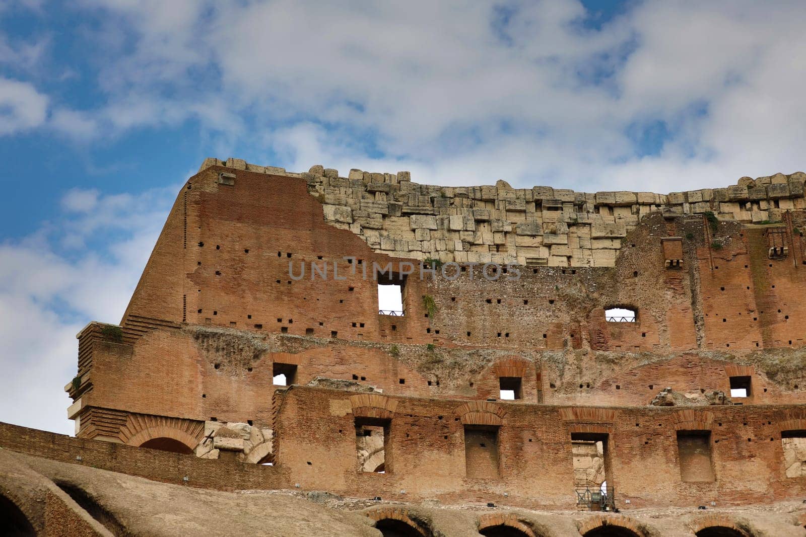 Rome, Italy - October 5, 2018: Inside the Colosseum.Colosseum is the main travel attraction of Roma.