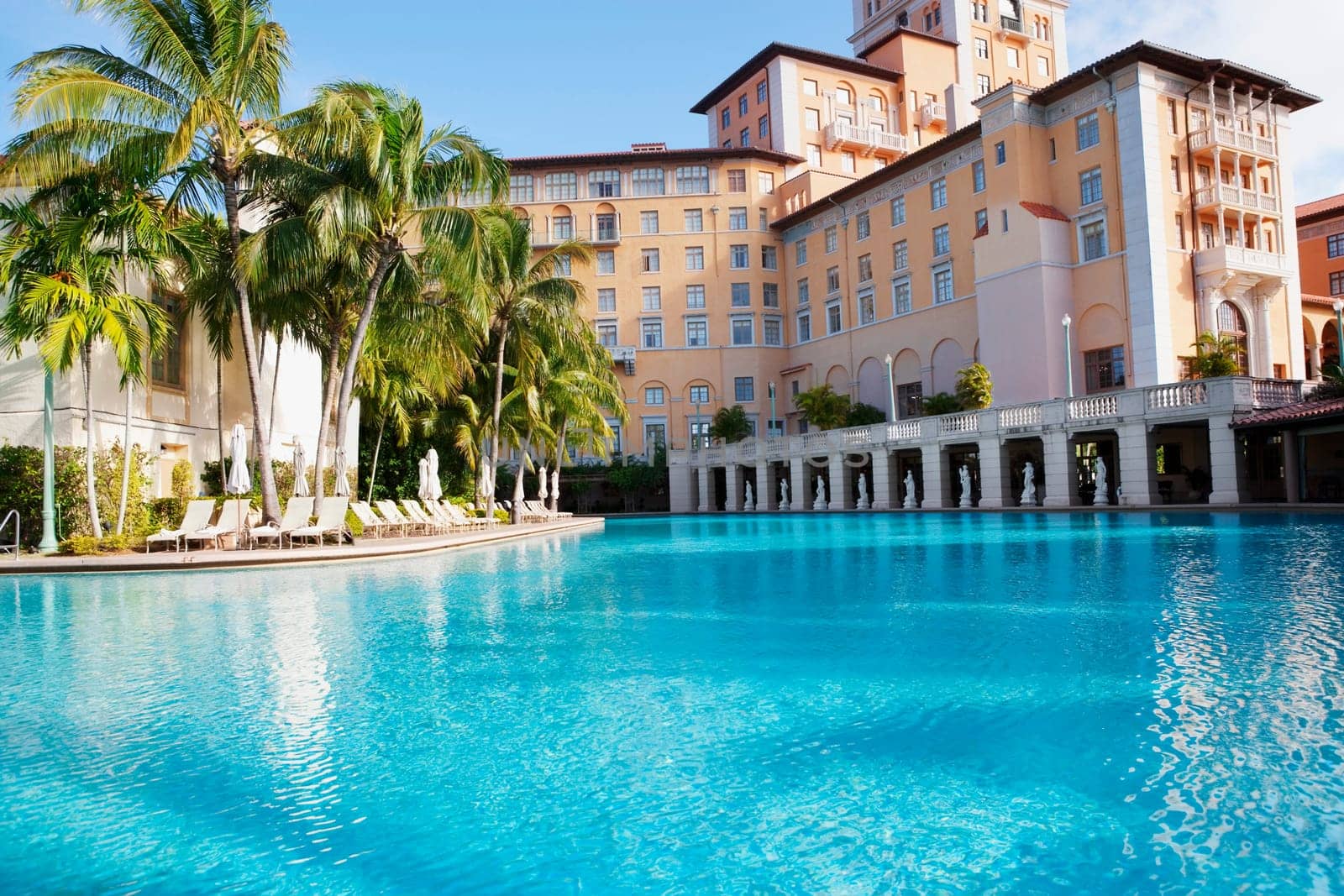 Swimming pool at a luxury hotel, Biltmore Hotel, Coral Gables, Florida, USA