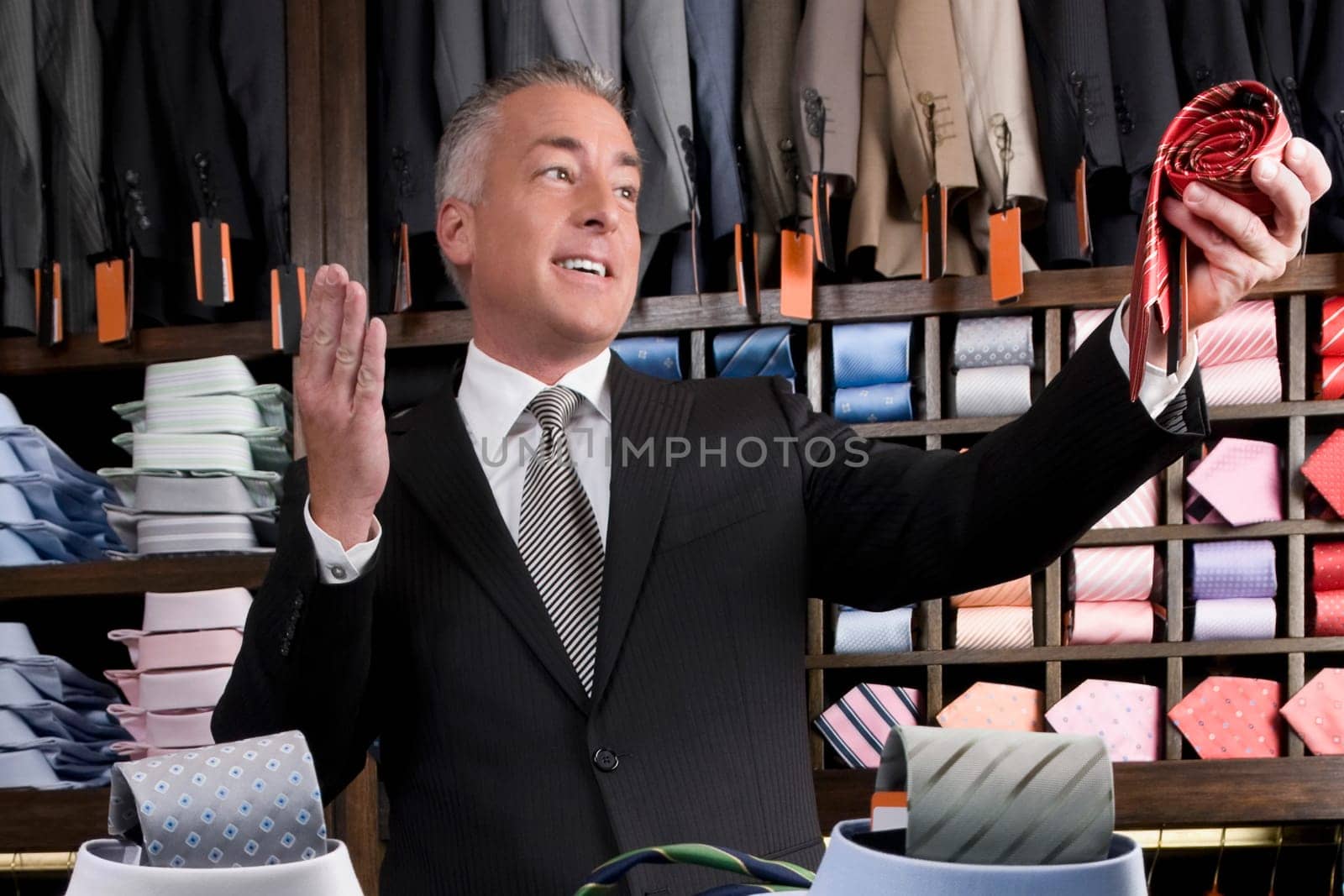 Customer shopping in a clothing store