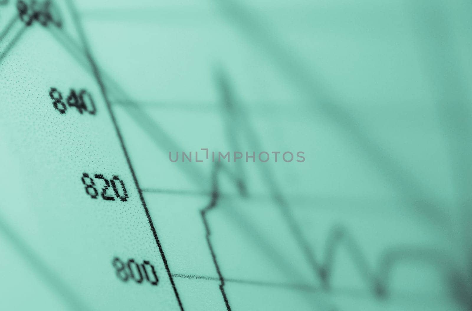 Close_up of line graph on a chart
