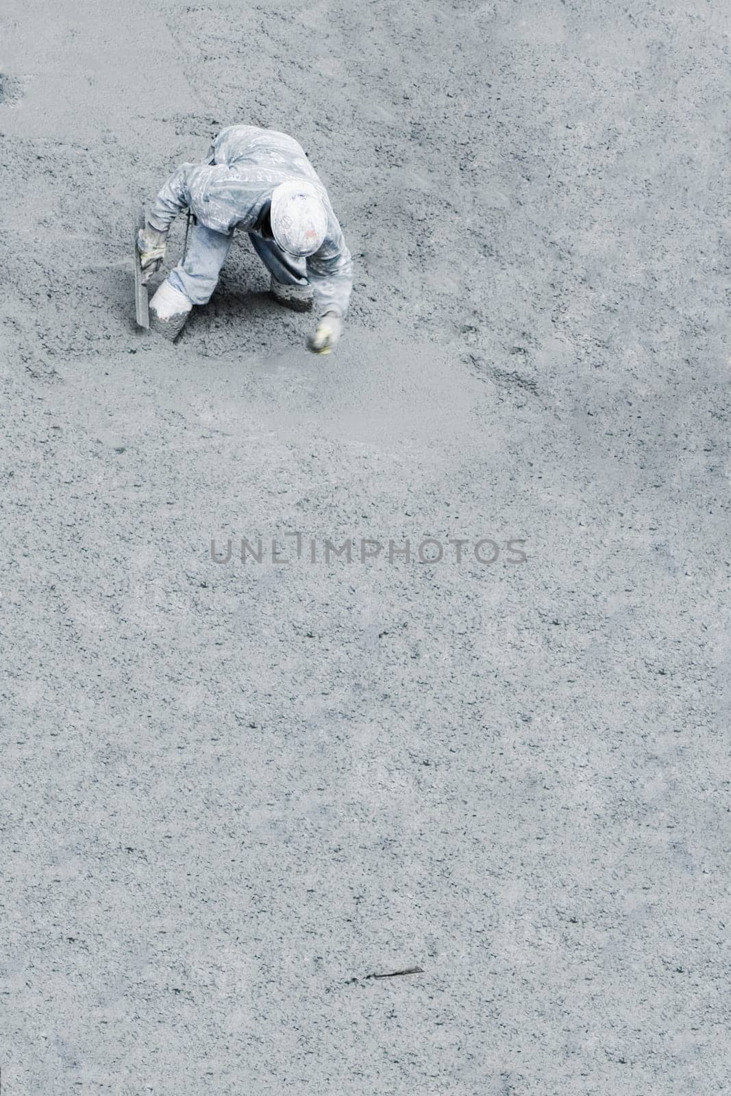 High angle view of a construction worker working at a construction site