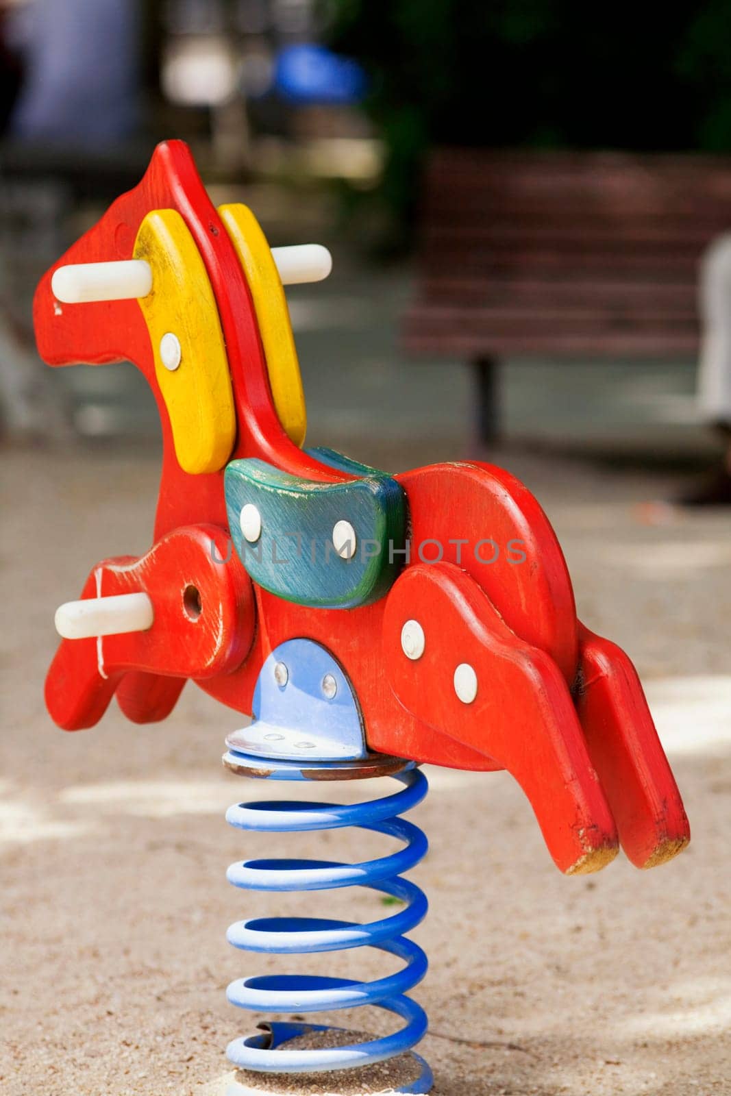 Close_up of a horse spring ride