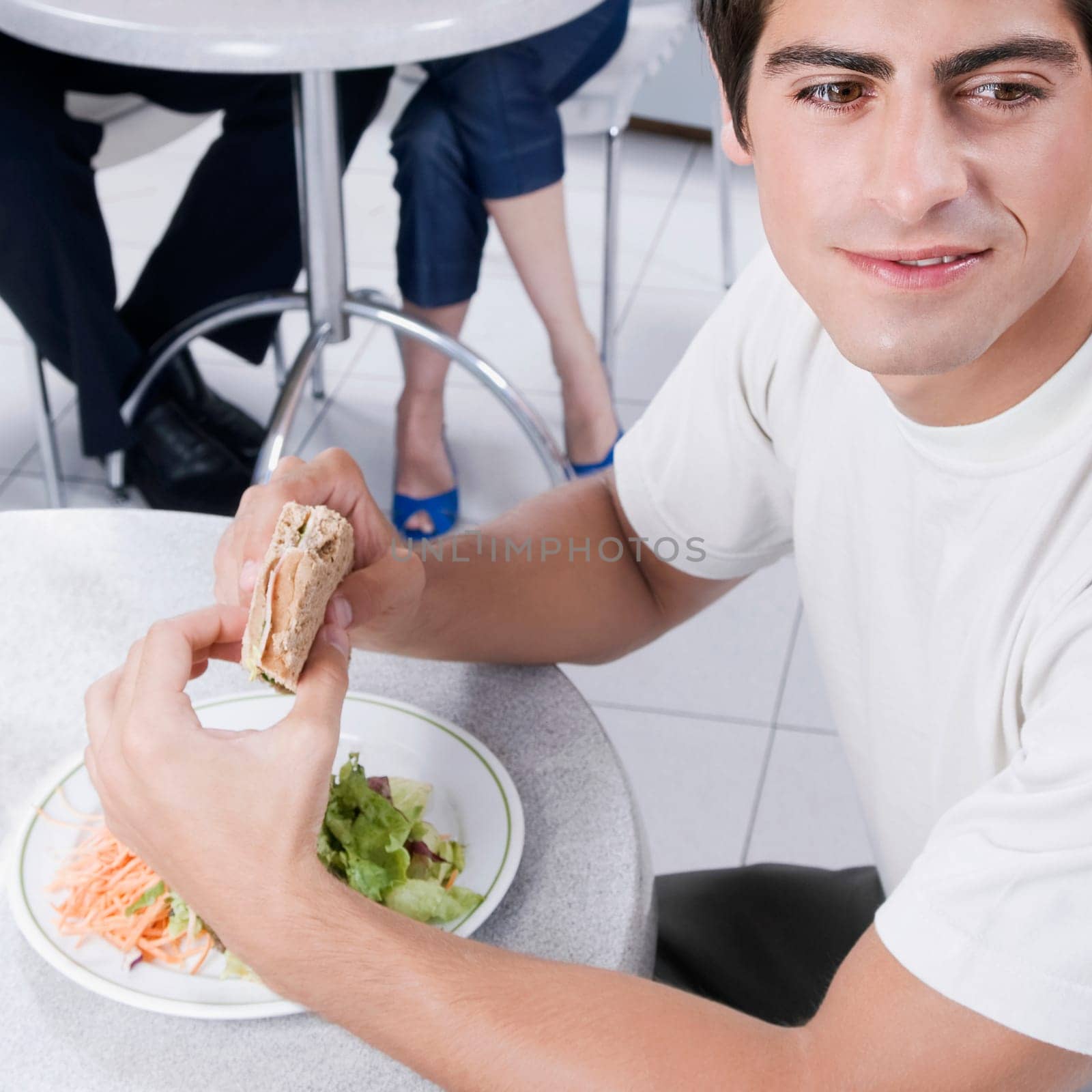 Man eating a sandwich