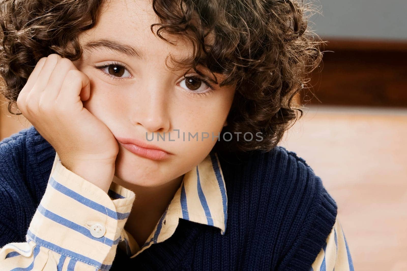 Portrait of a schoolboy in a classroom