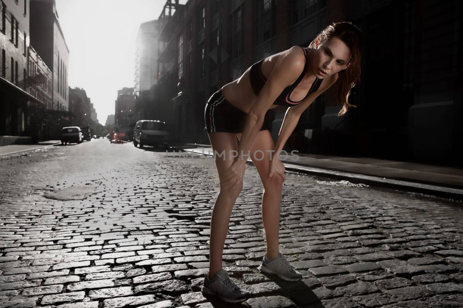 Woman taking a break during exercise