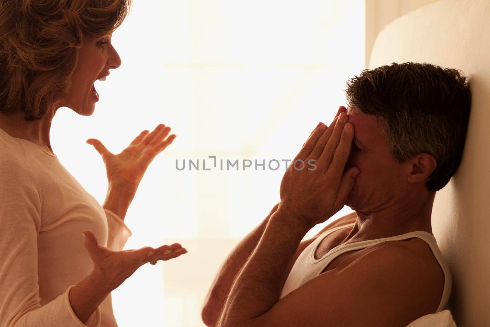 Woman consoling a man