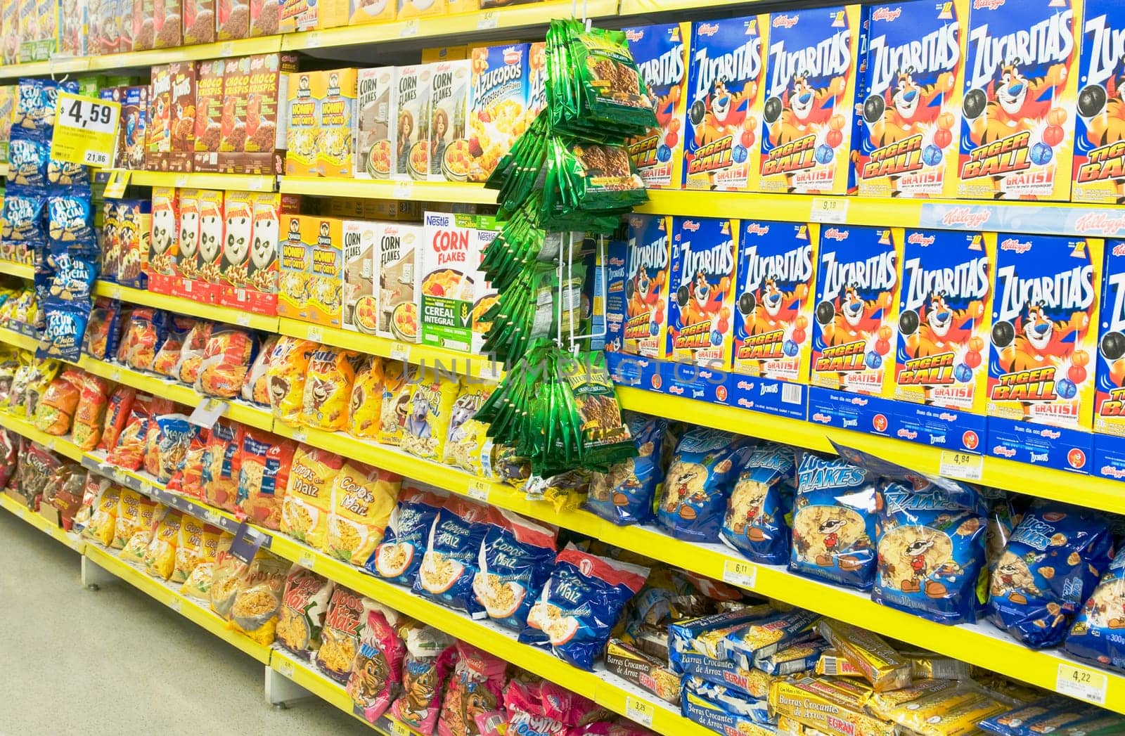 Groceries in a supermarket