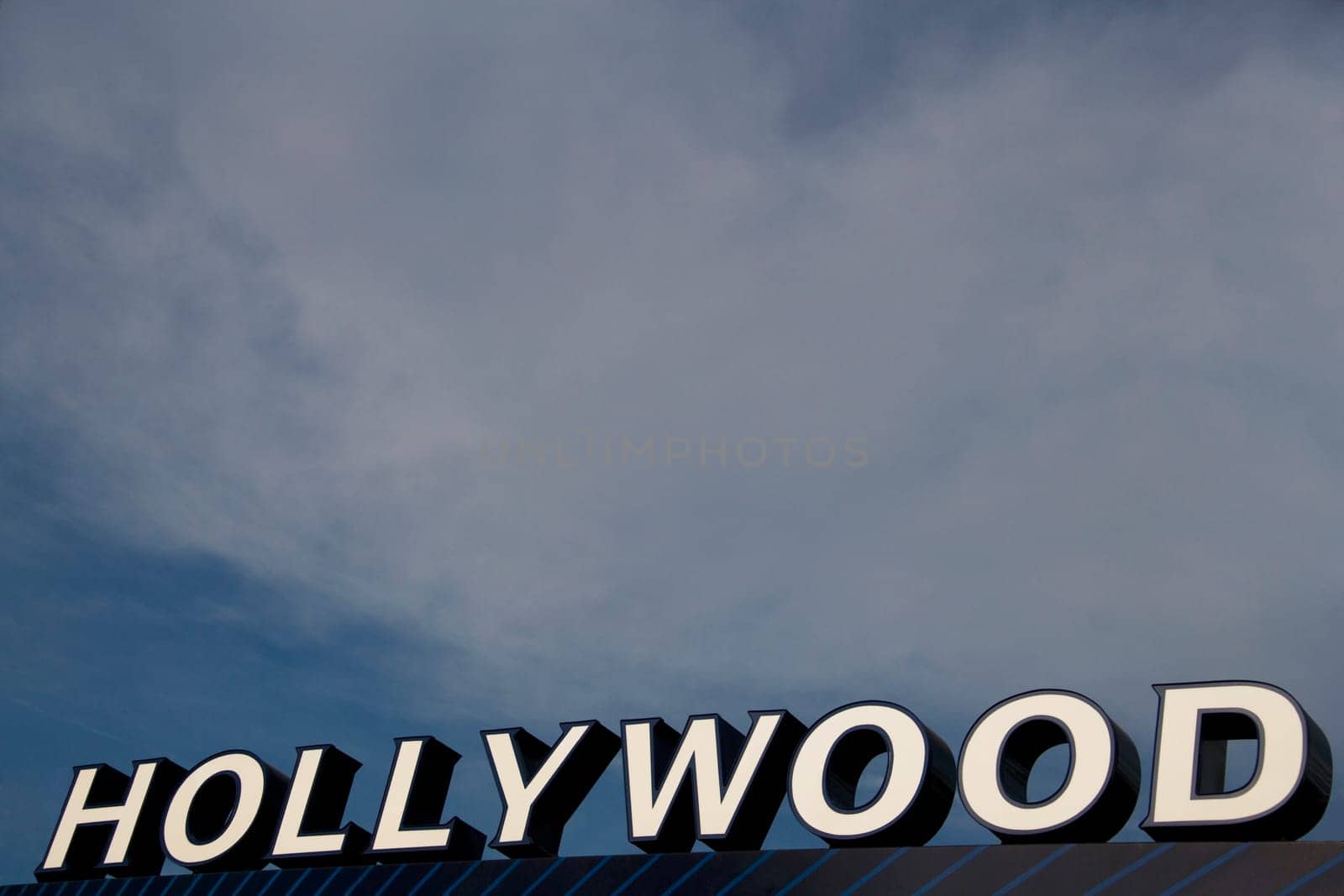 Clouds over Hollywood text, Hollywood, Los Angeles, California, USA