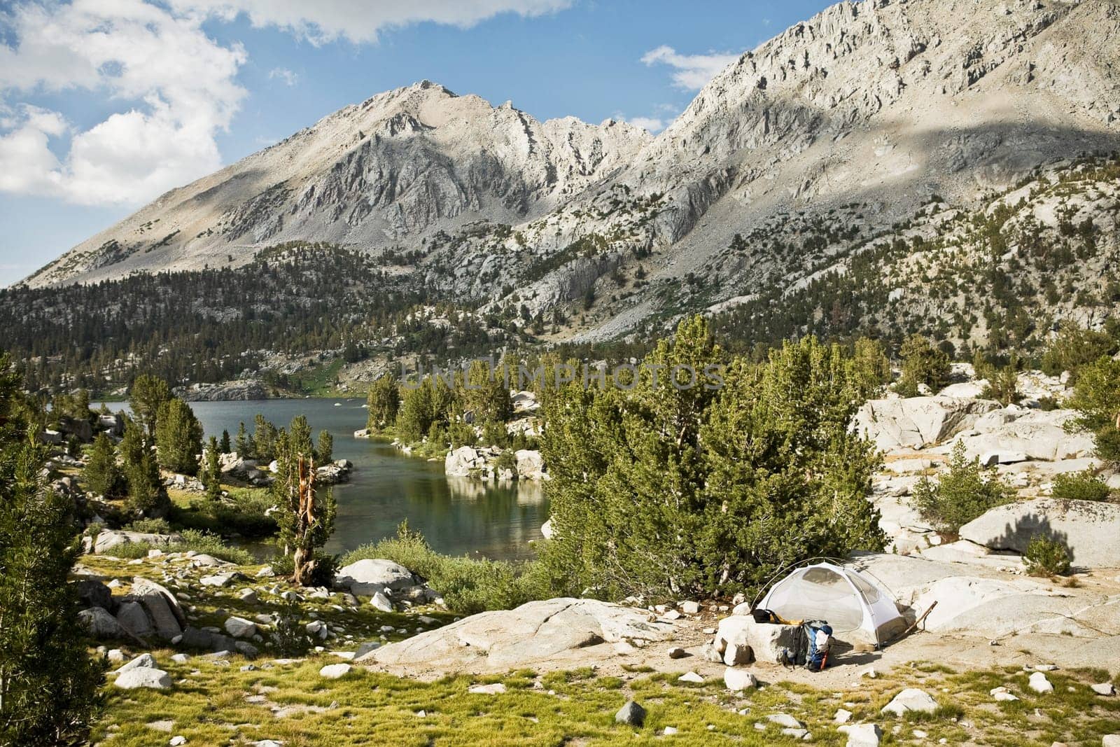 Hiker at a campsite