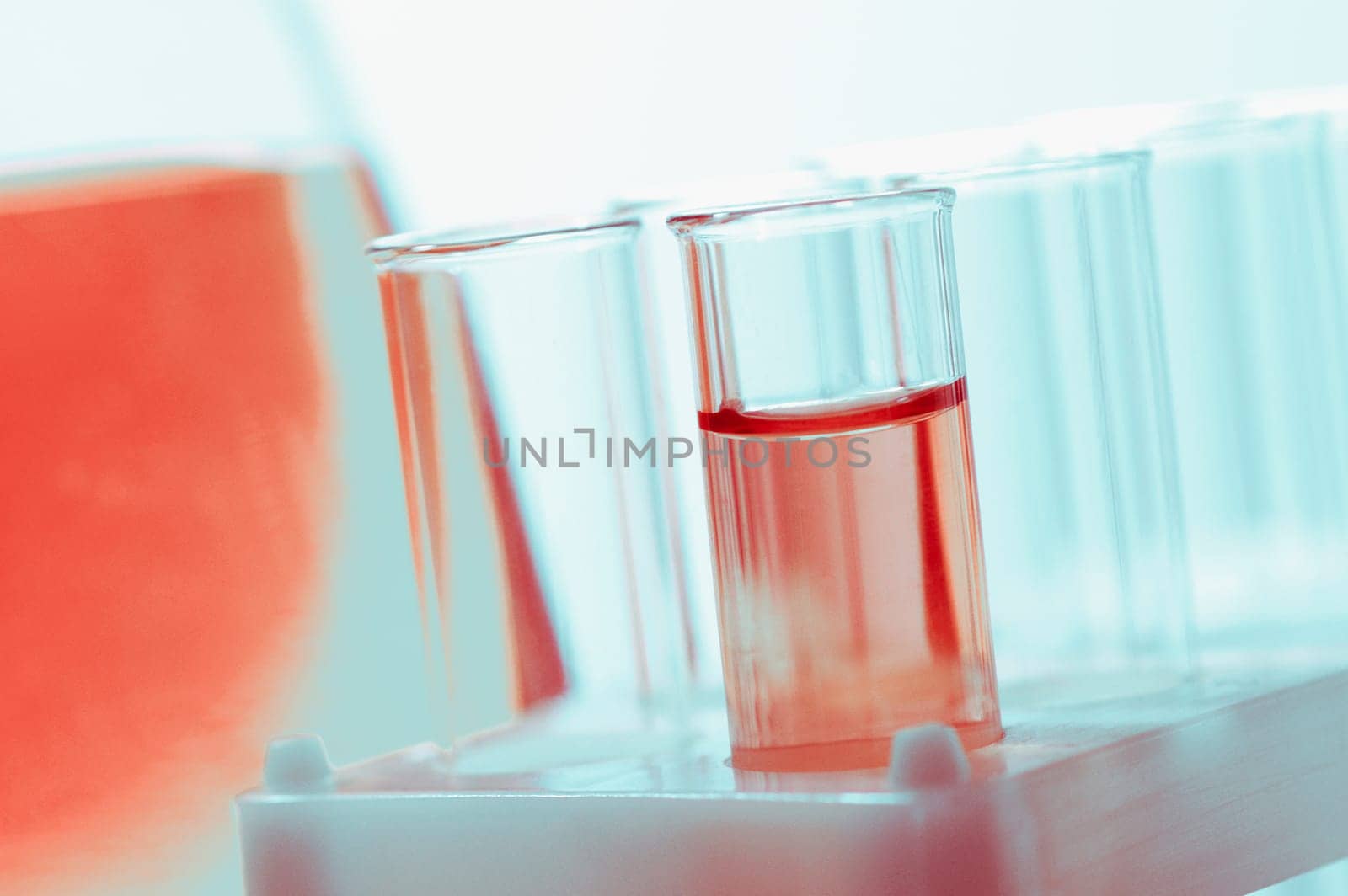 Close_up of test tubes in the test tube holder