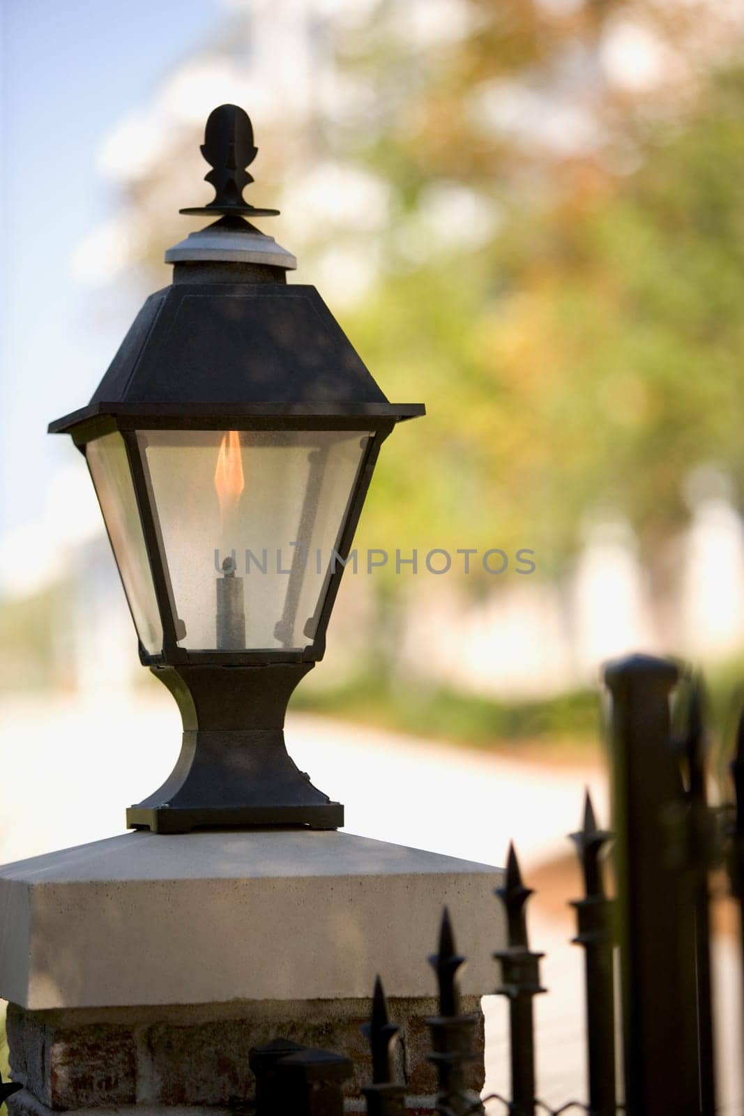 Close_up of a lamppost