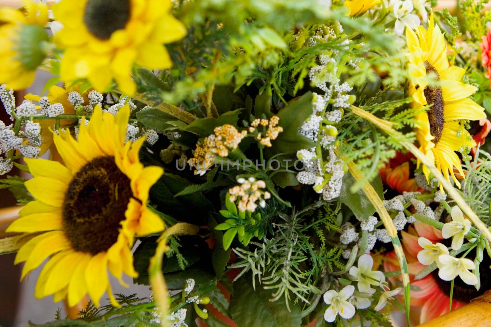 Bunch of flowers in a market stall