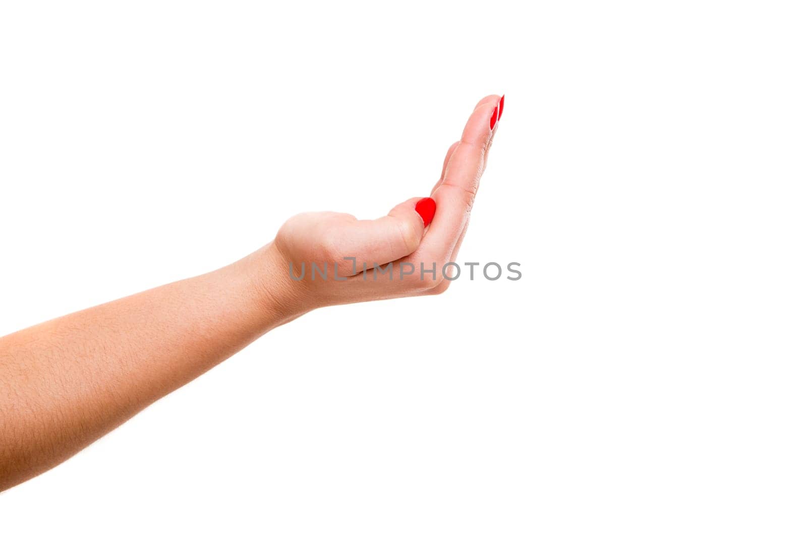 Cropped image of a female hand waiting for something