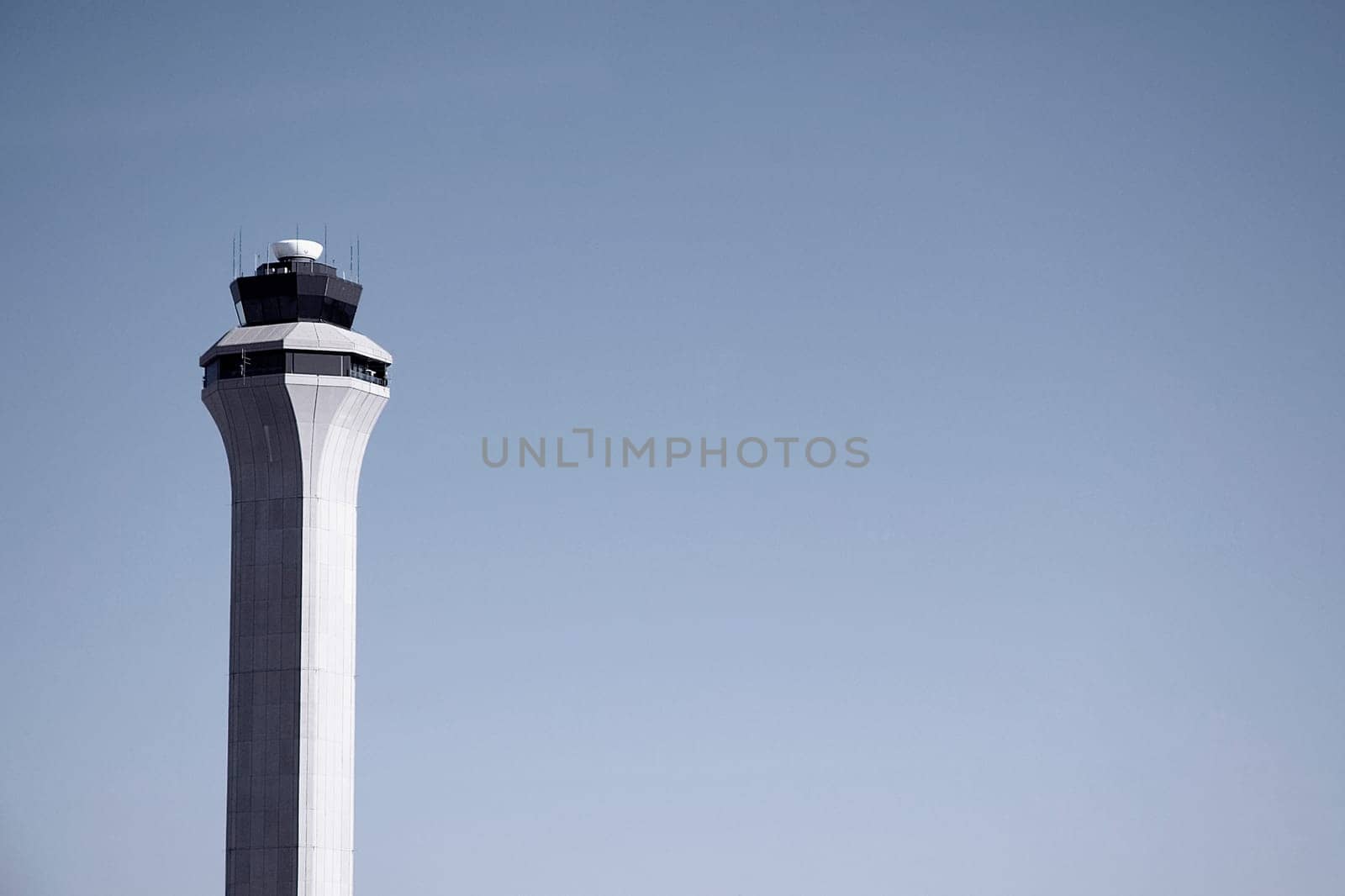 High section view of an air traffic control tower