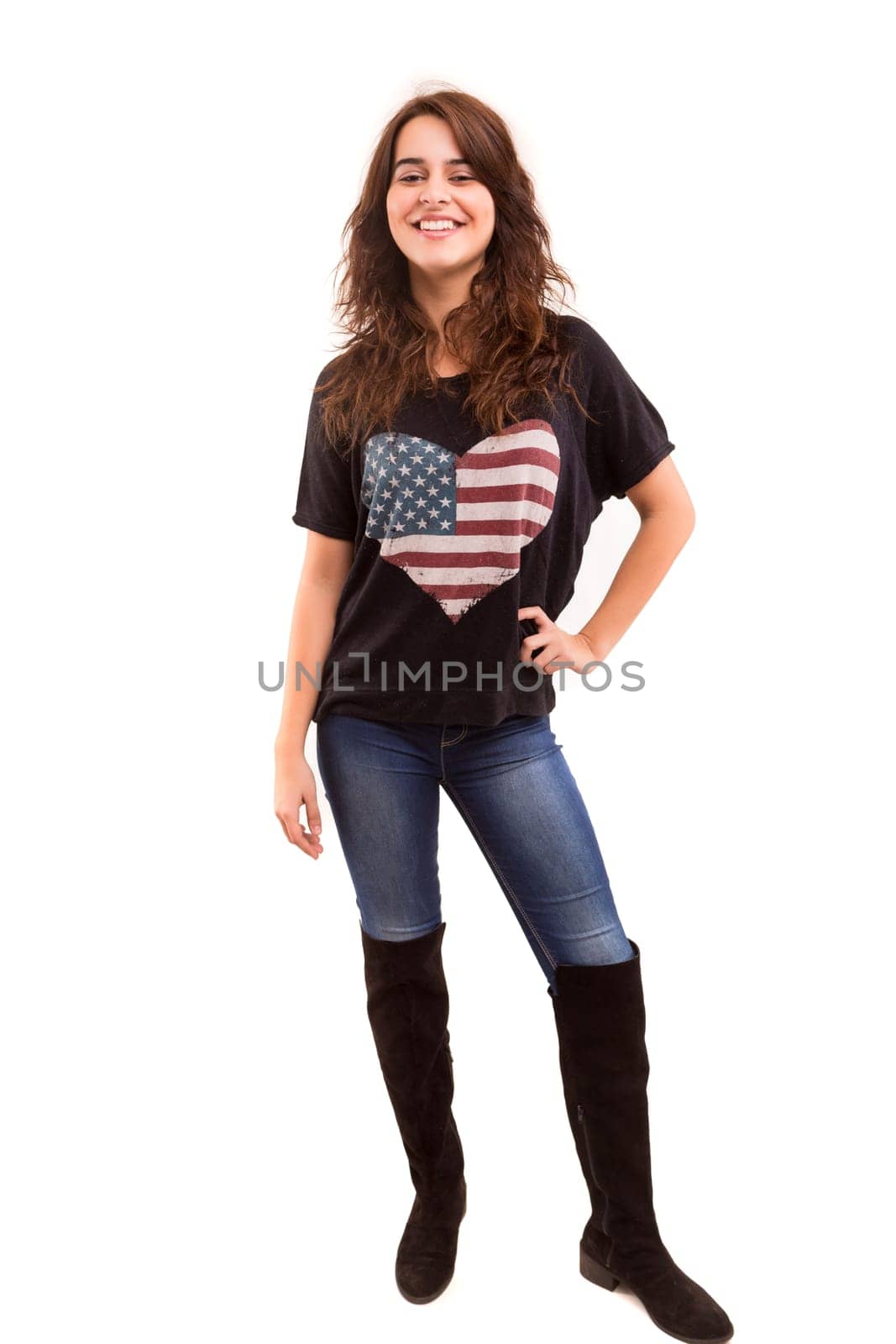 A very beautiful young woman posing isolated