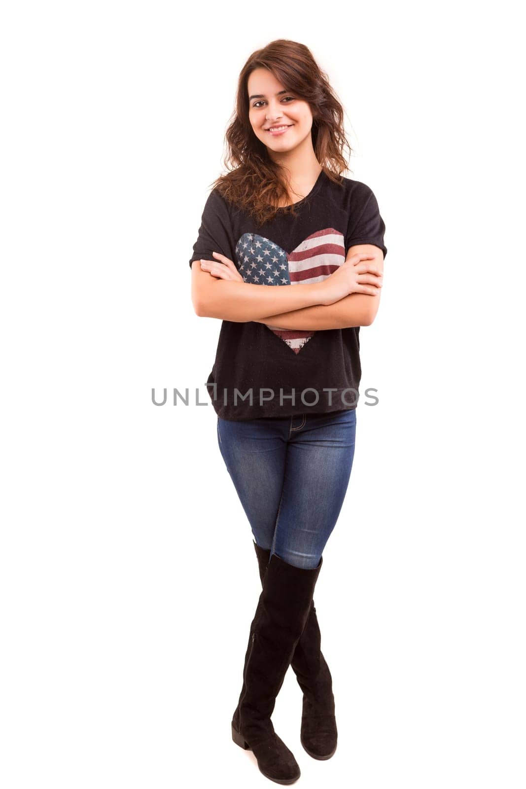 A very beautiful young woman posing isolated