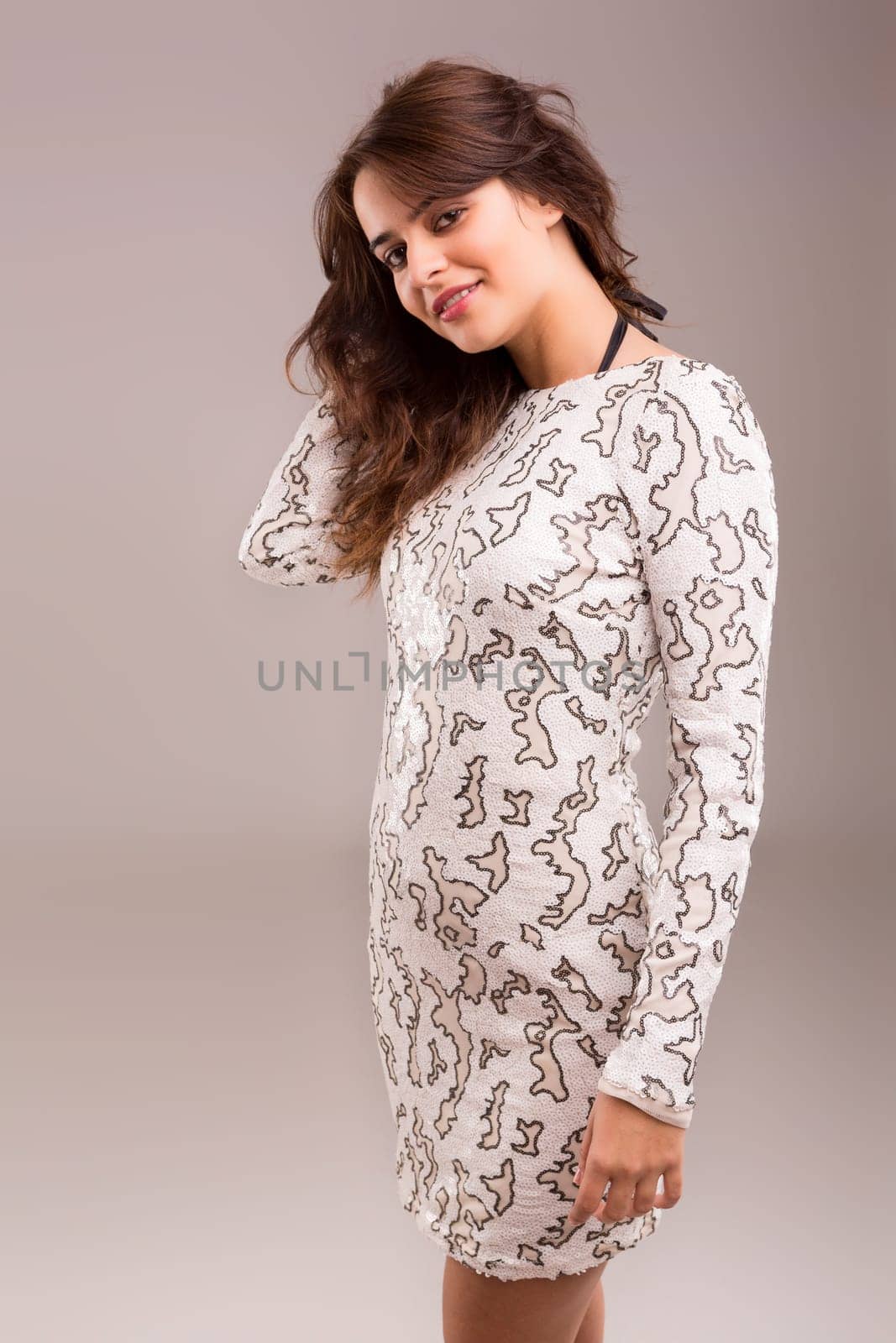 A very beautiful young woman posing isolated