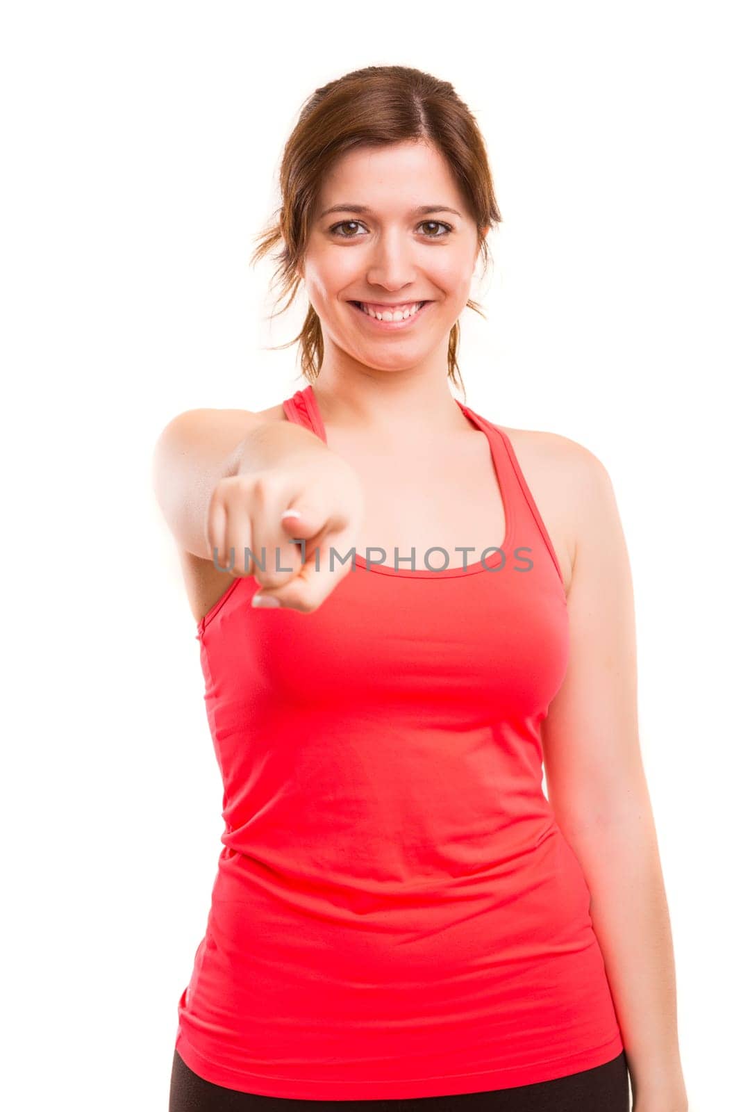A beautiful young woman in great shape - fitness concept