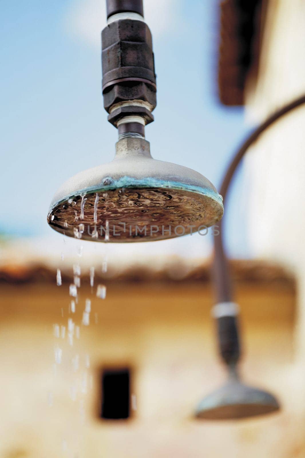 Water dripping from a shower head