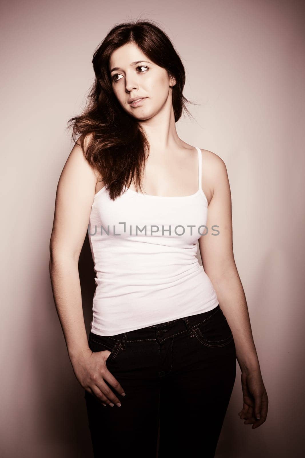 Fashion Photography - Beautiful woman posing in studio