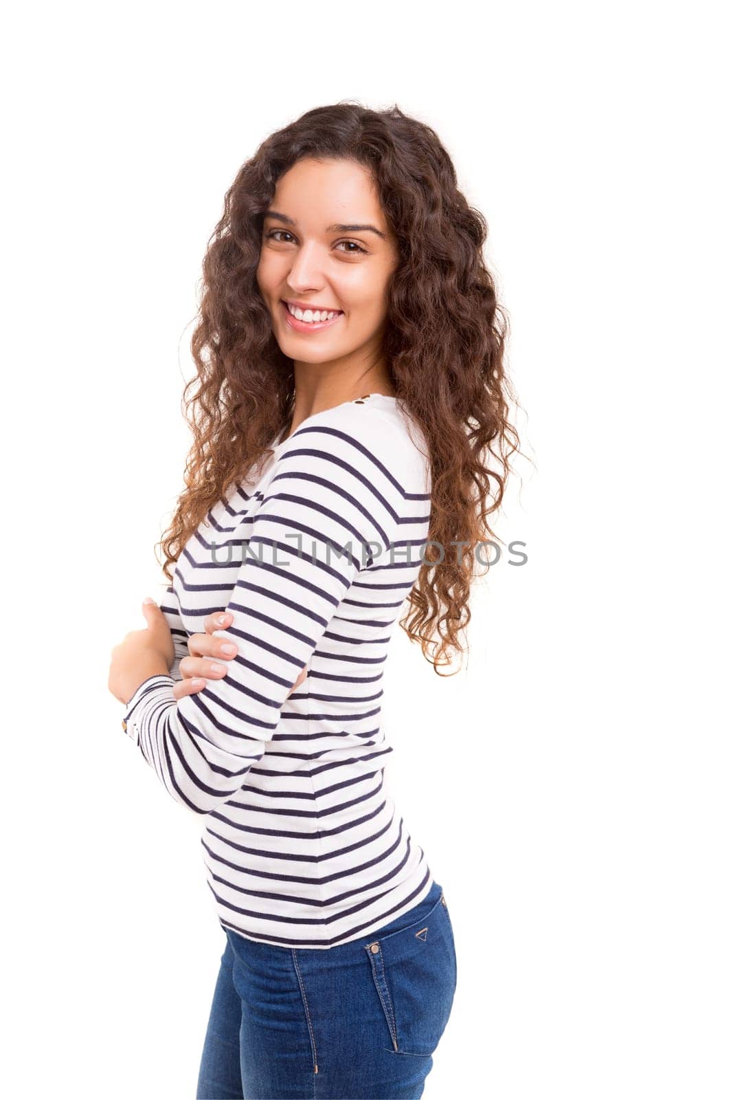 Studio shot of a beautiful young casual woman