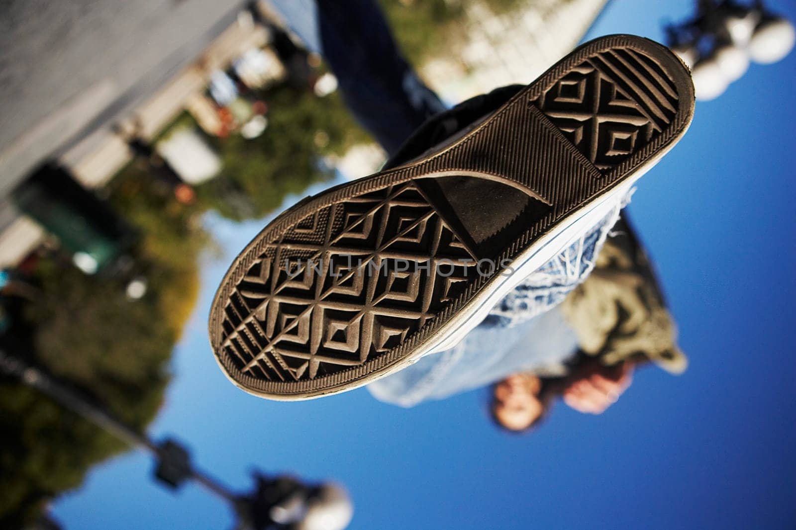 Low section view of the sole of a personŽs shoe