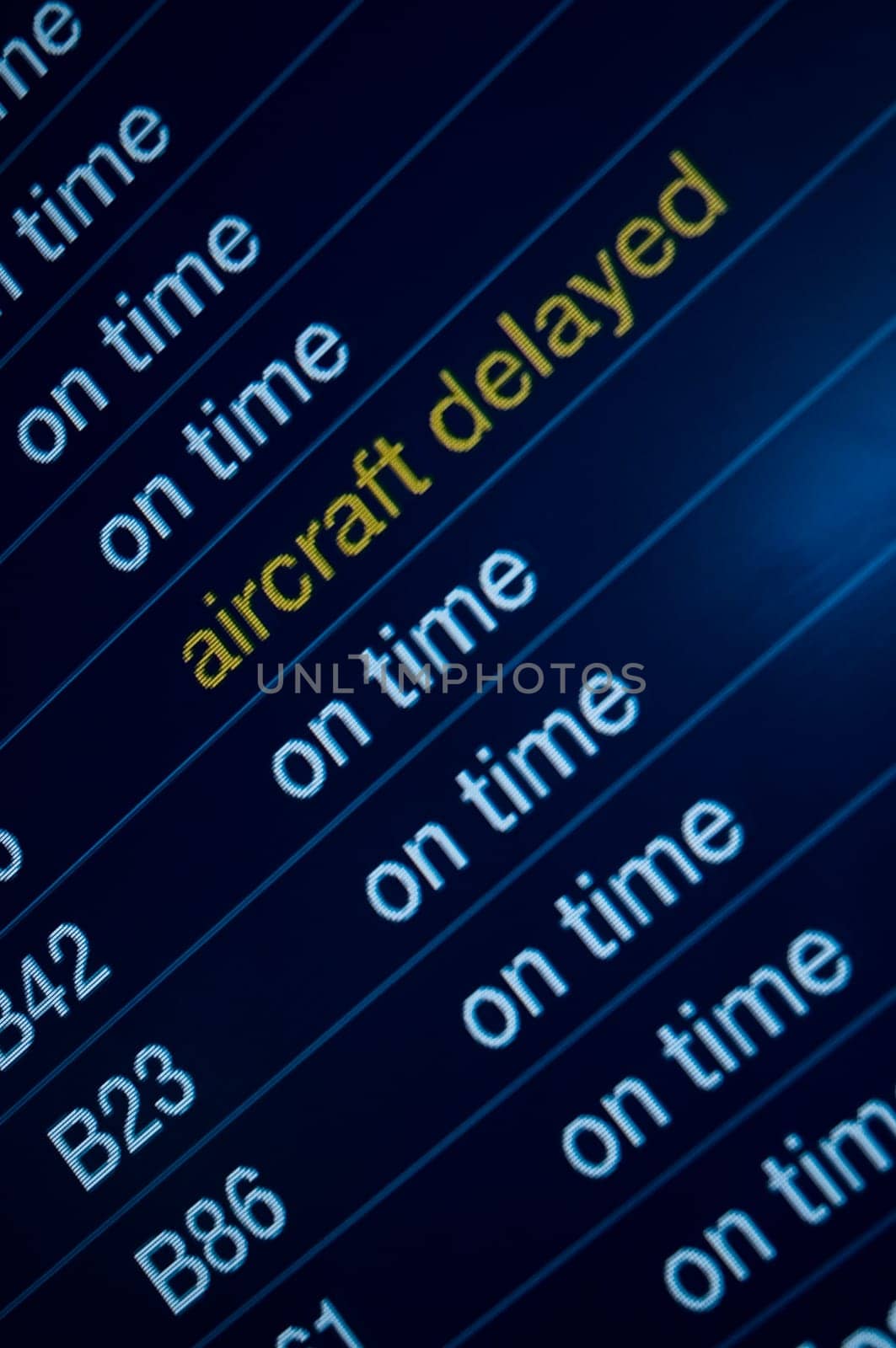 Close_up of an arrival departure board