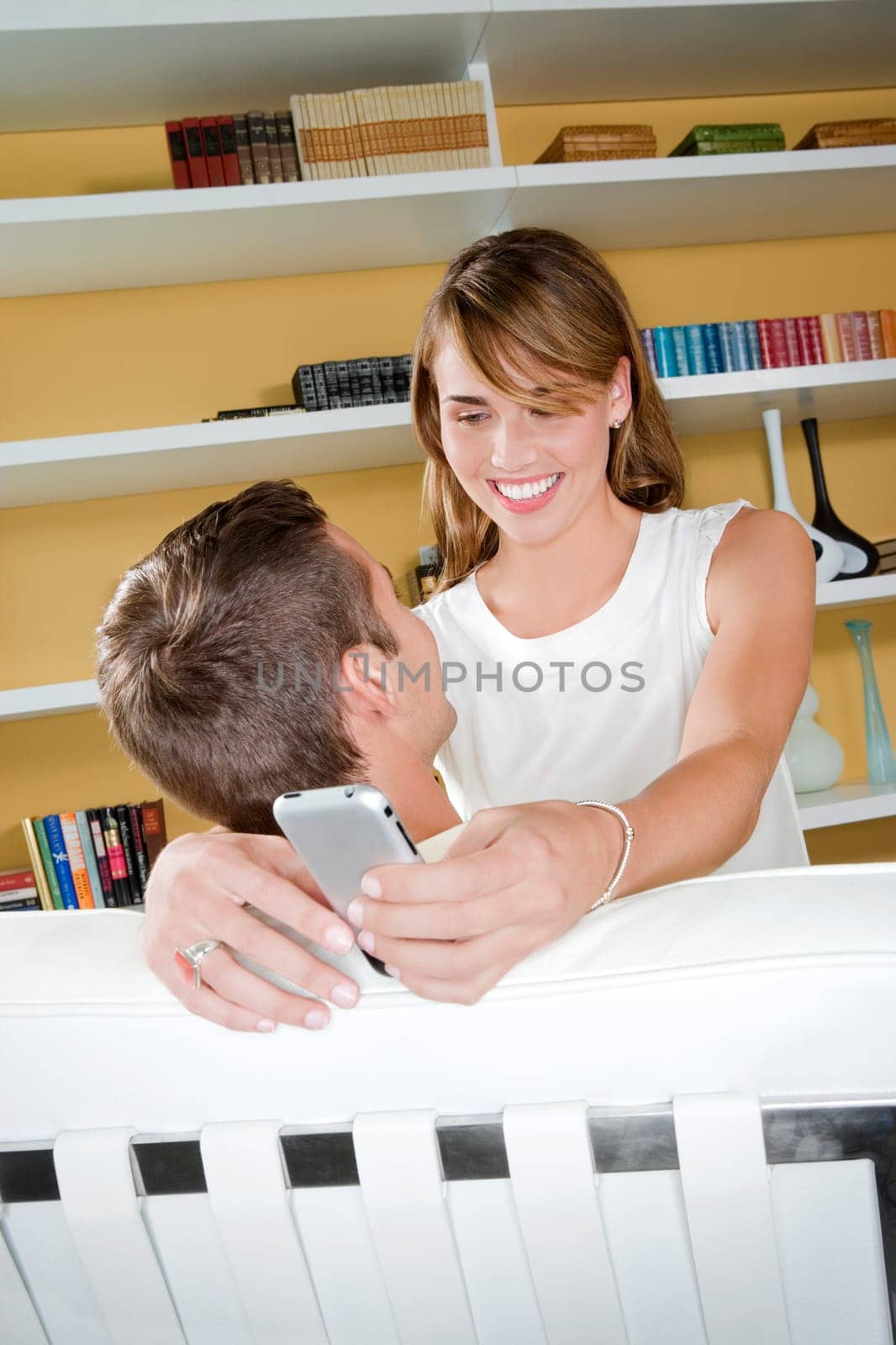 Young couple looking at each other and smiling