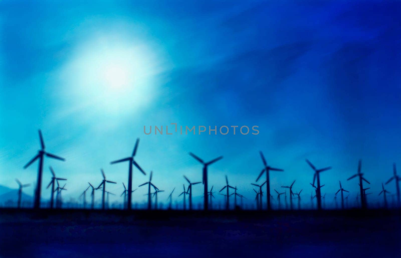 Windmills in a field