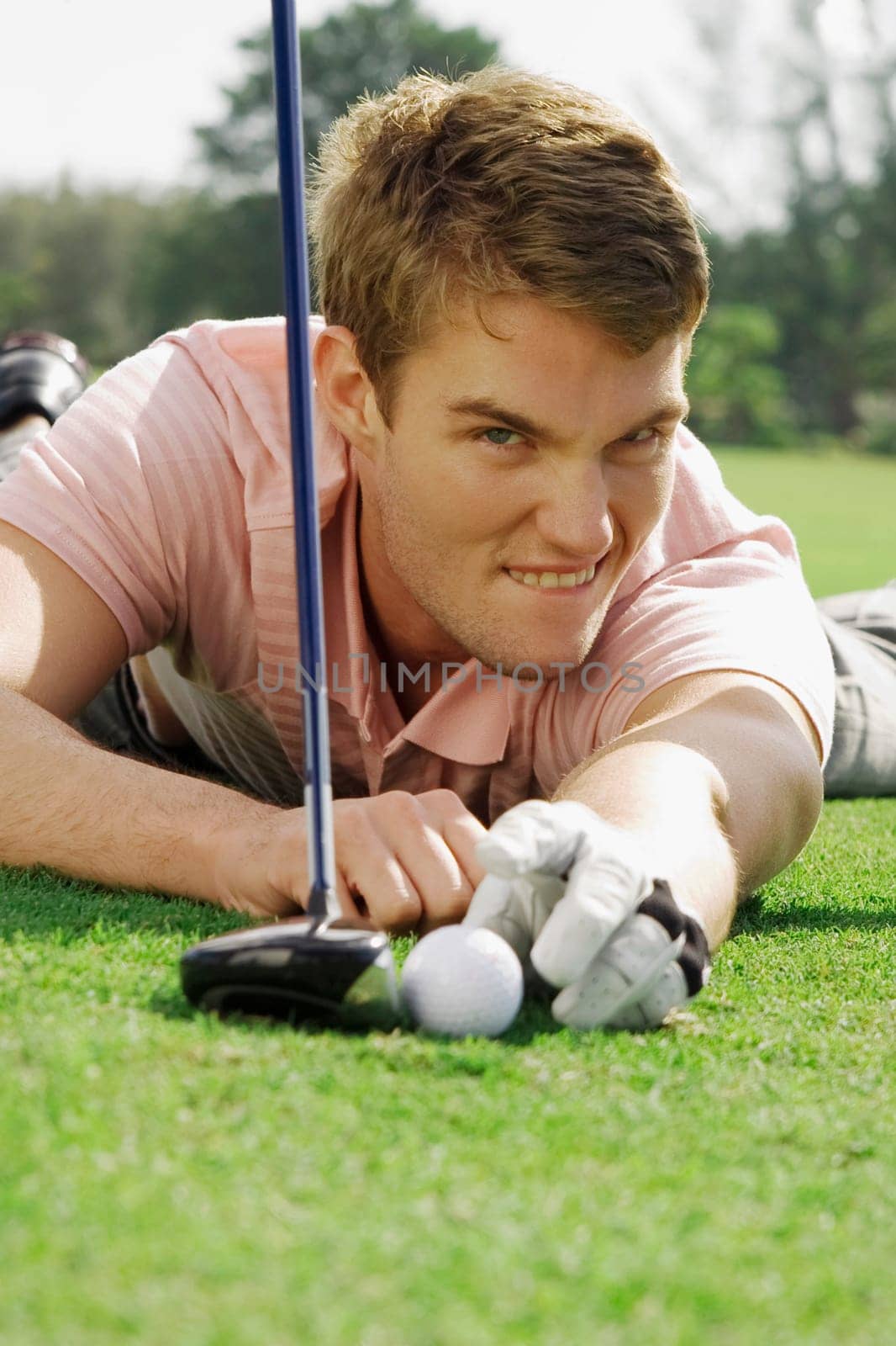 Portrait of a man playing golf in a golf course, Biltmore Golf Course, Coral Gables, Florida, USA