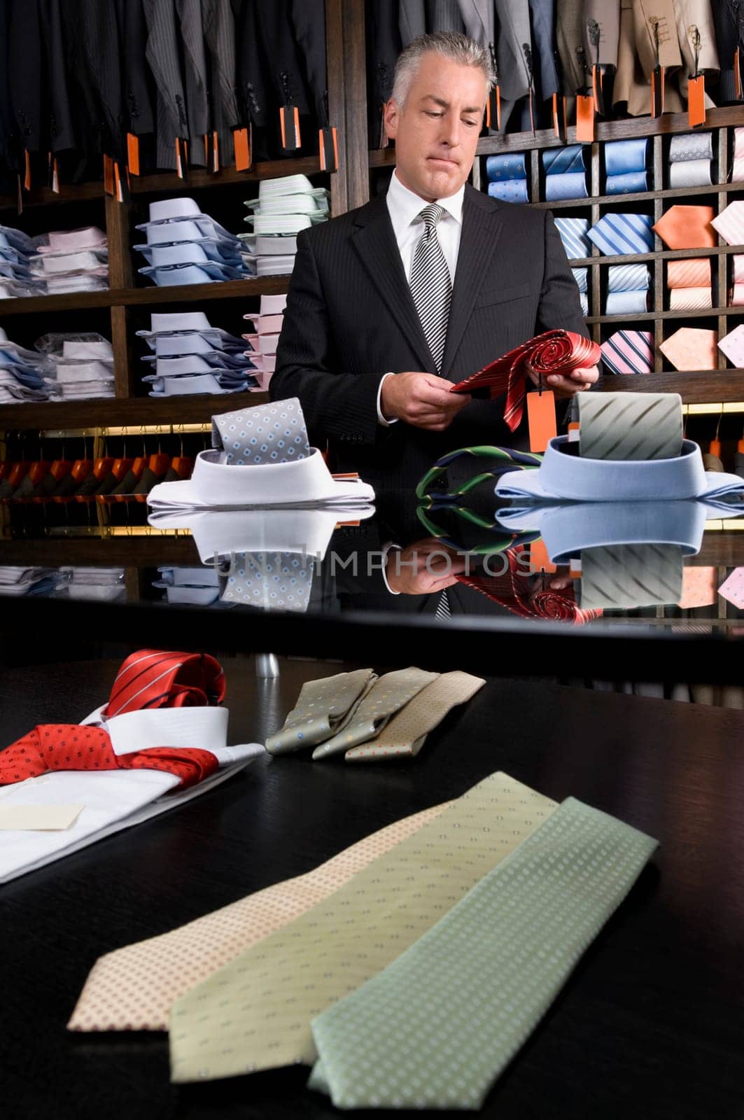 Customer shopping in a clothing store