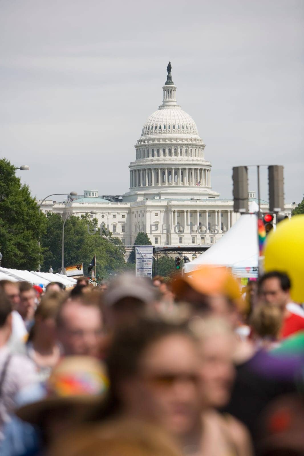 Crowd in a gay pride parade, Washington DC, USA