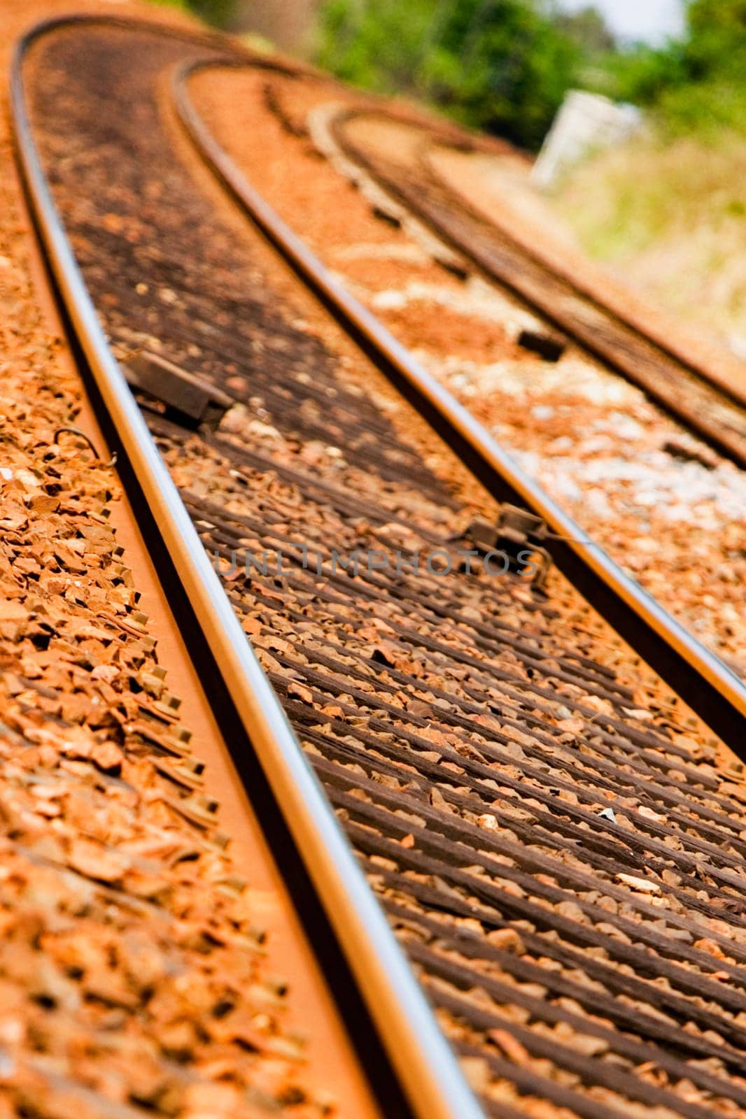 High angle view of a railroad track, Loire Valley, France
