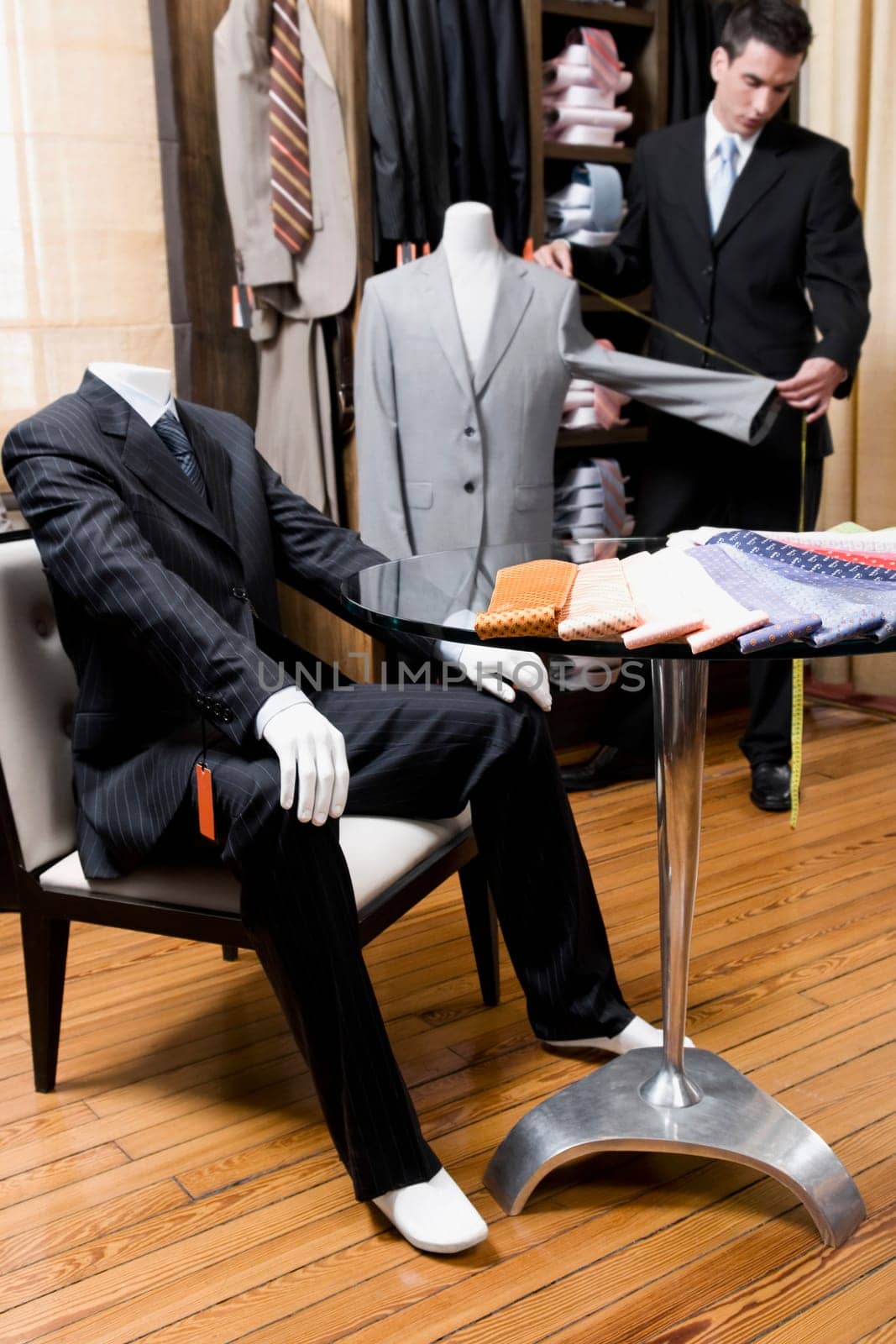 Customer shopping in a clothing store