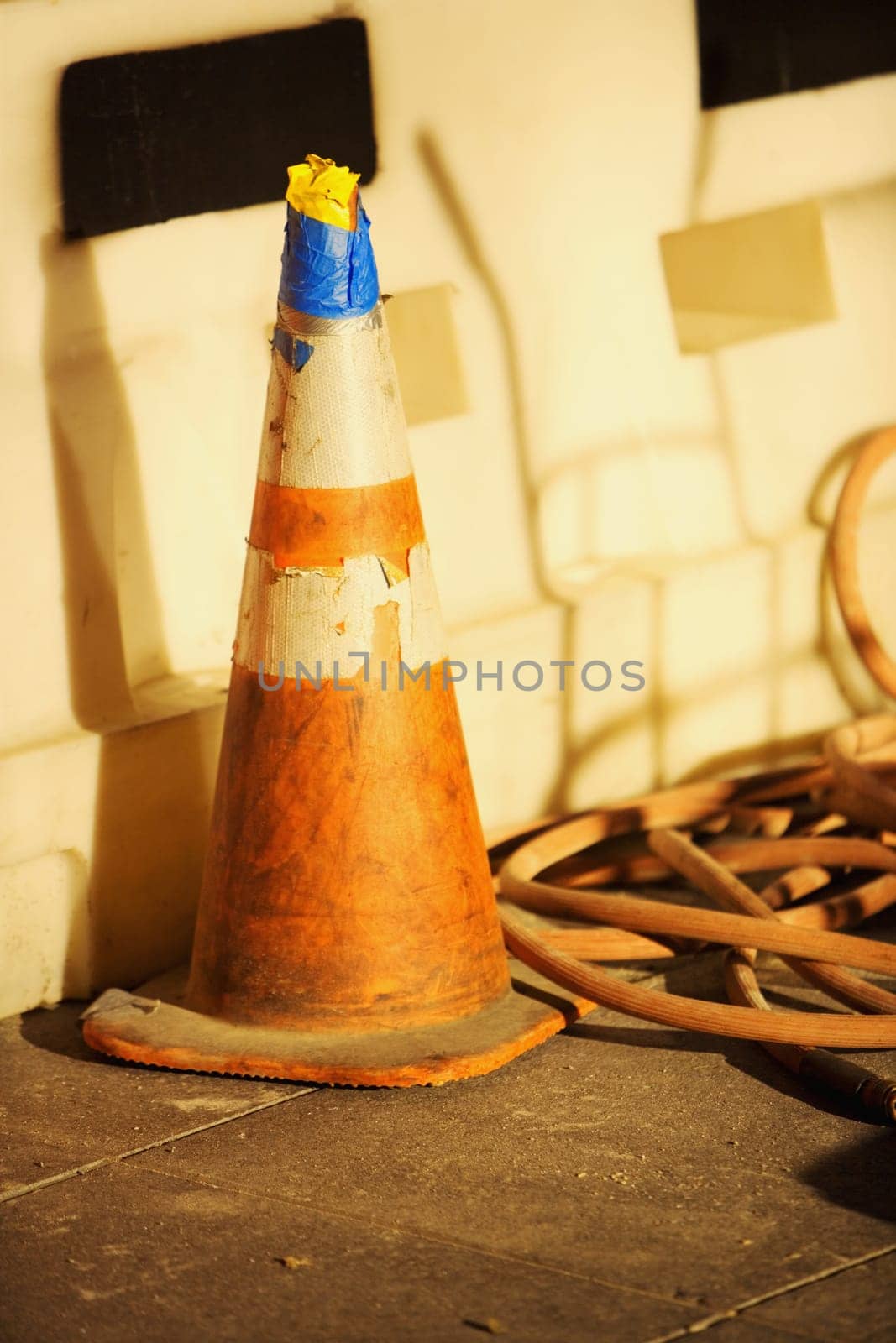 Close_up of a traffic cone