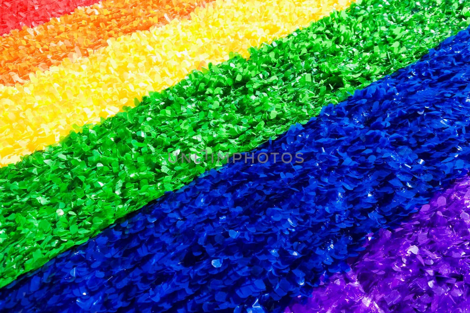 Rainbow flag printed on a rag