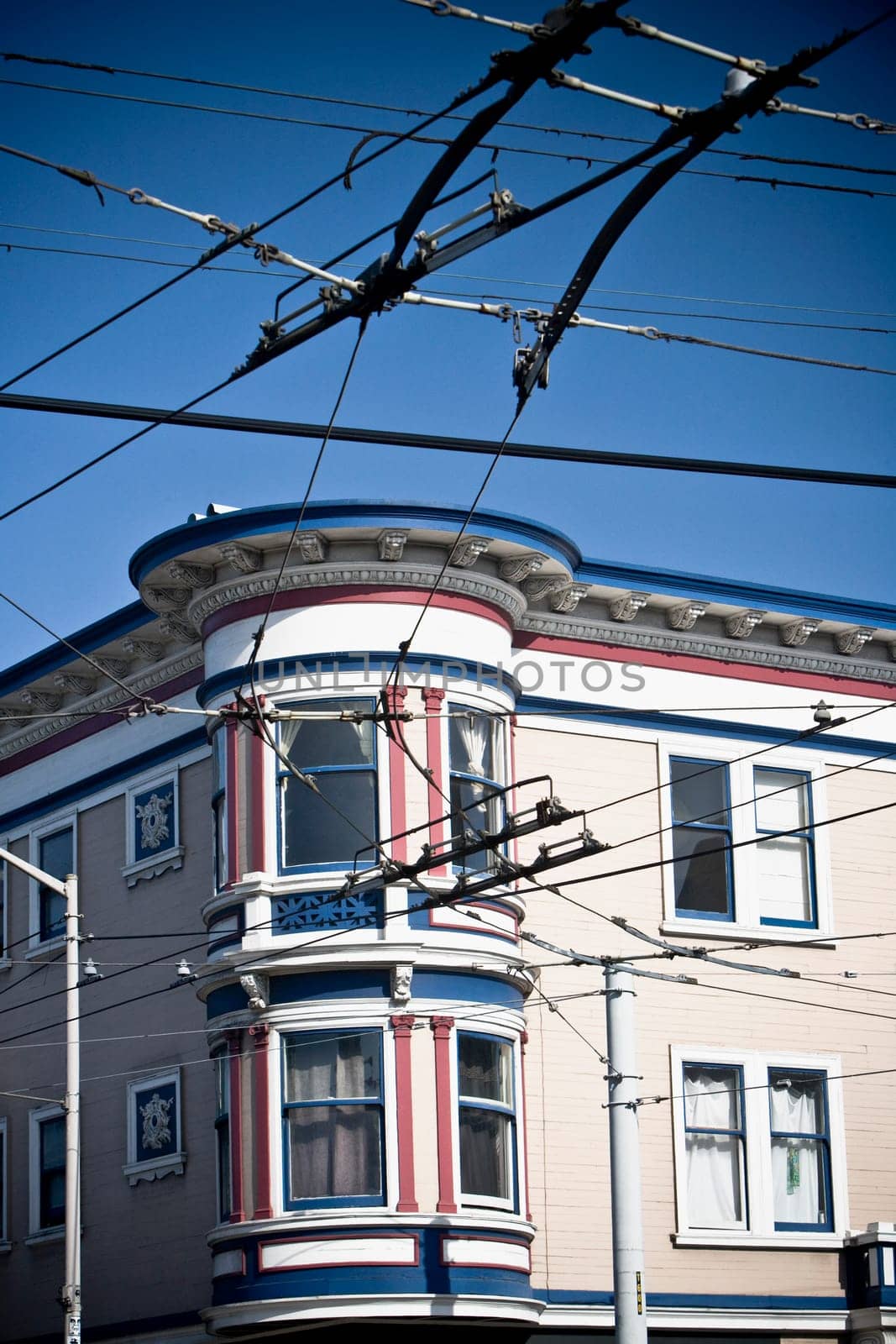 Victorian style houses in a city, Haight_Ashbury, San Francisco, California, USA