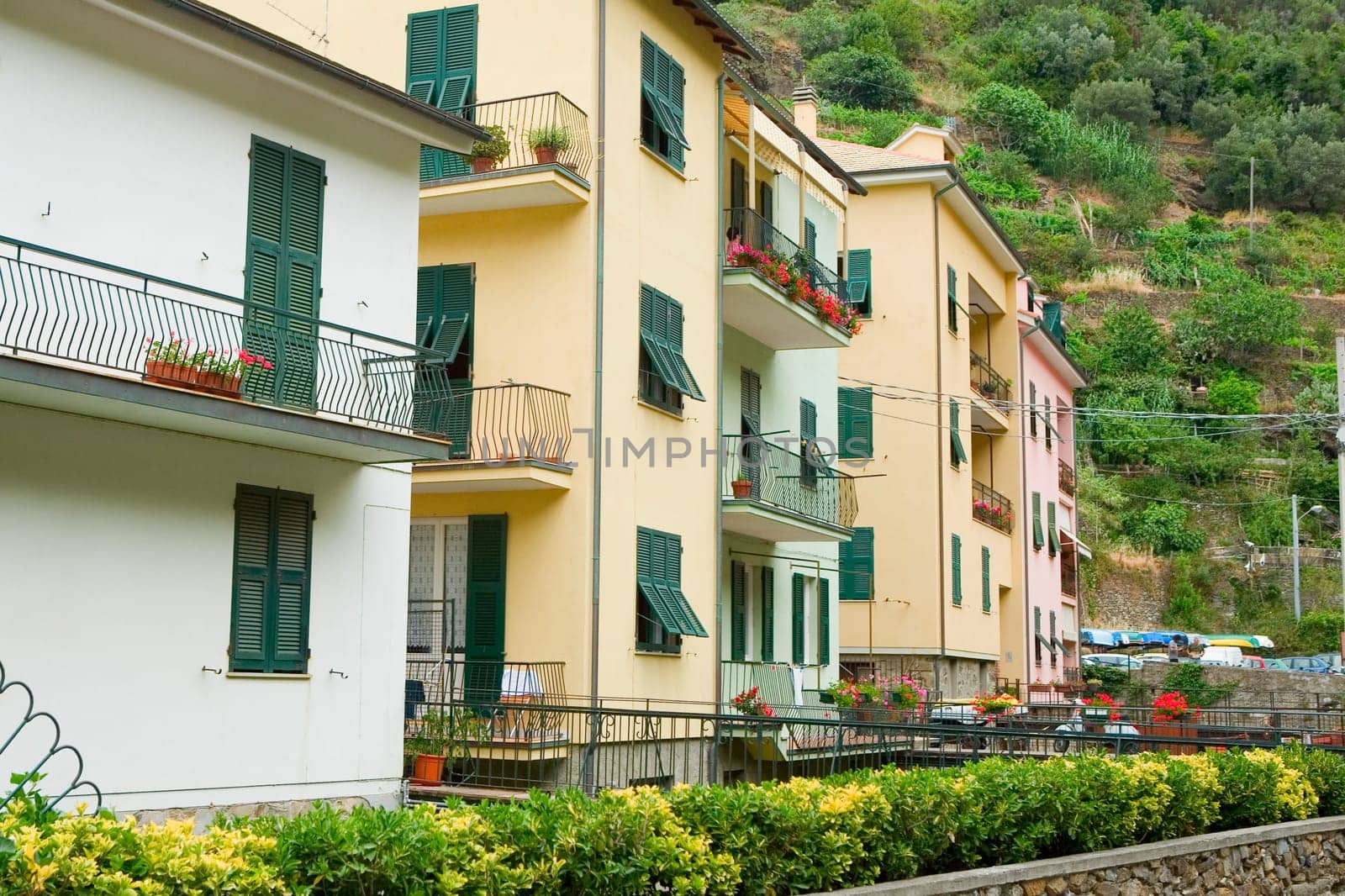 Buildings in a town, Cinque Terre National Park, Vernazza, La Spezia, Liguria, Italy