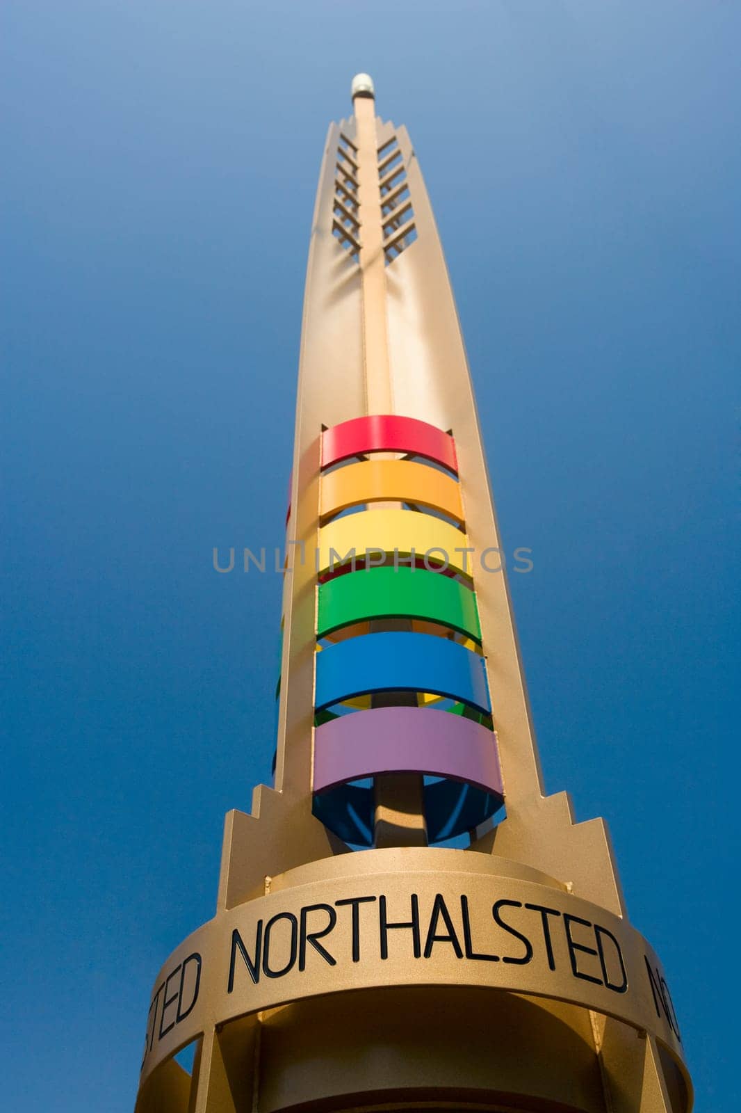 Low angle view of a sculpture, Boystown, Northalsted, Chicago, Illinois, USA