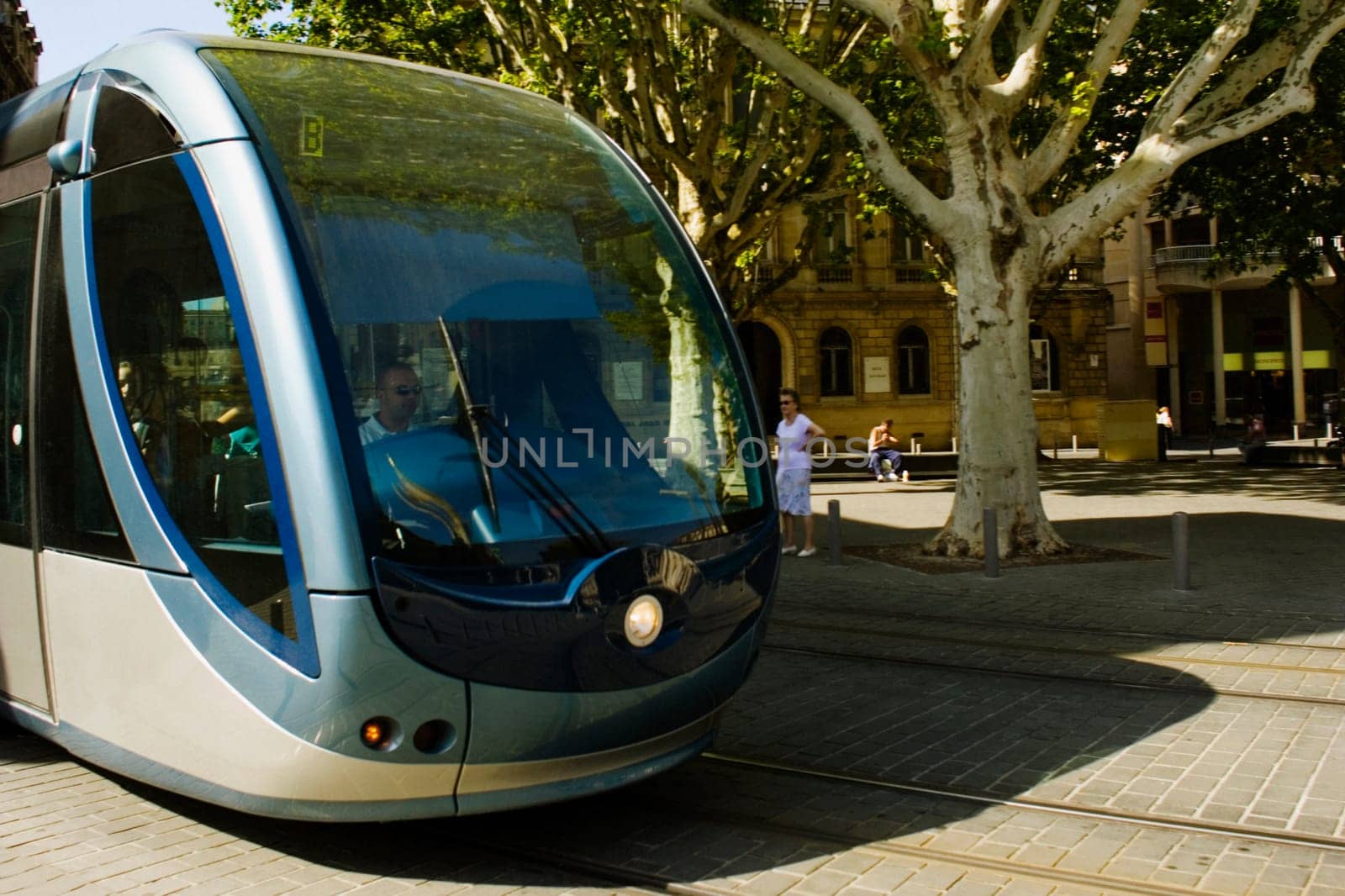Cable car on tracks, Bordeaux, France