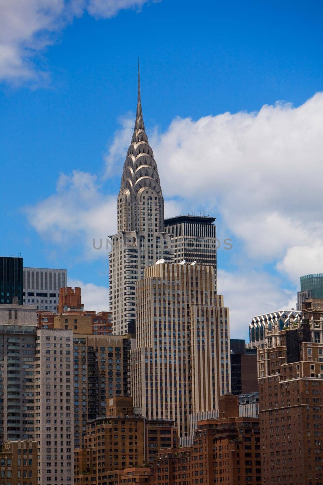 Low angle view of skyscrapers in a city, Chrysler Building, Manhattan, New York City, New York State, USA
