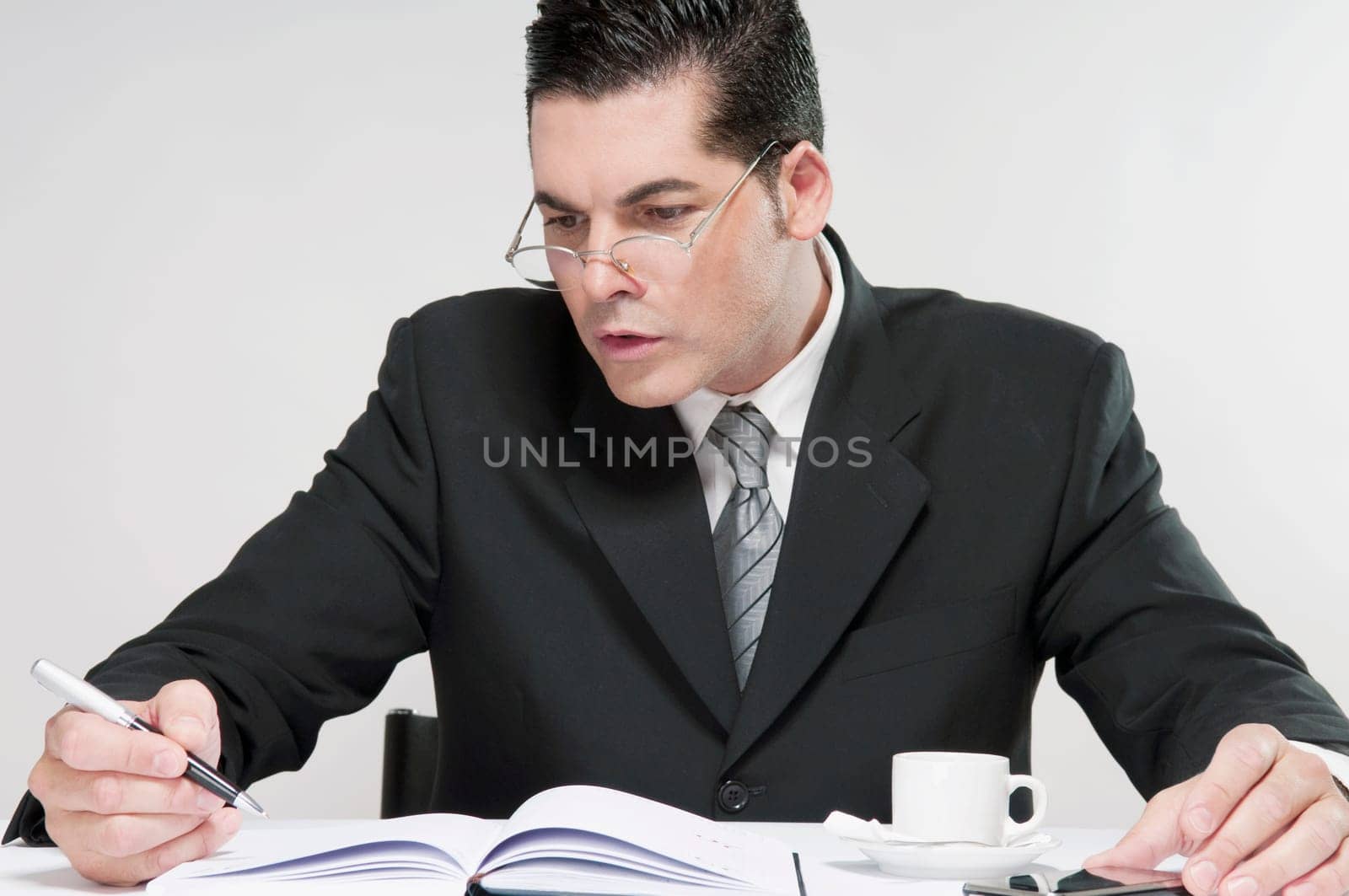 Businessman making notes