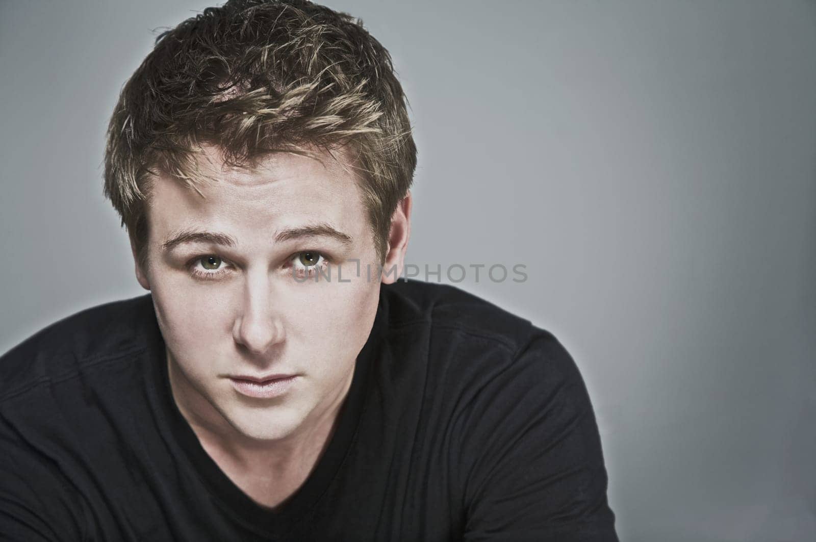 Close_up of a man staring