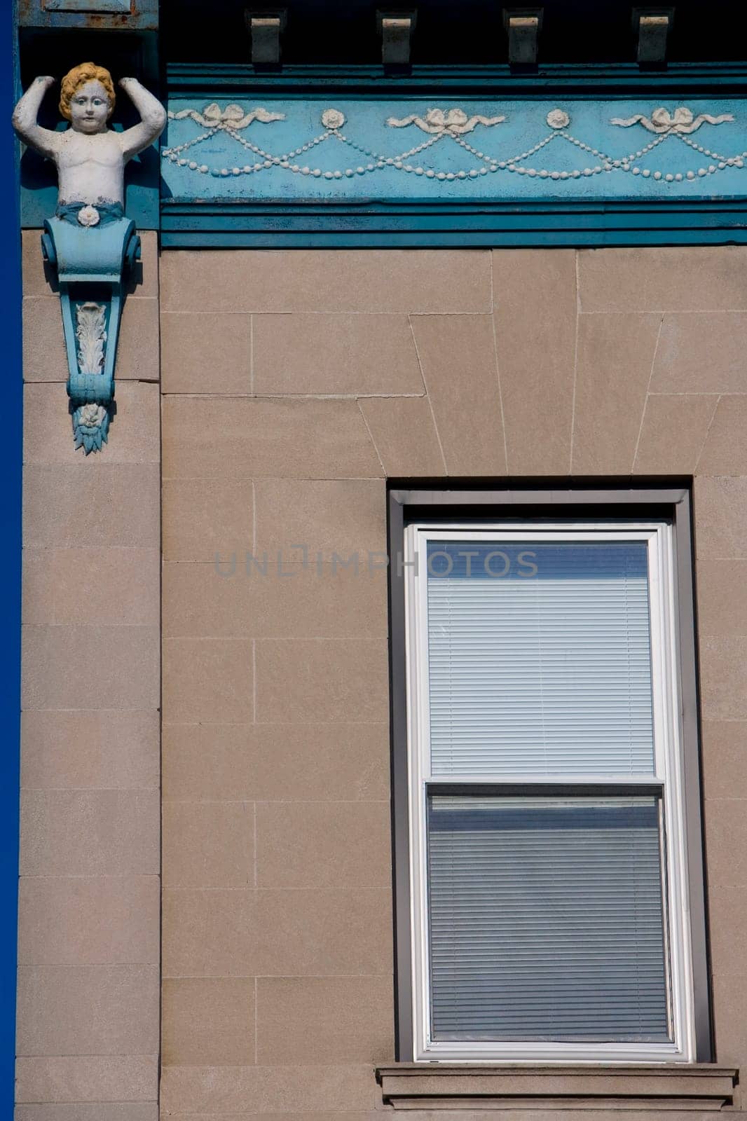 Low angle view of a statue on a building, Boys Town, Chicago, Illinois, USA