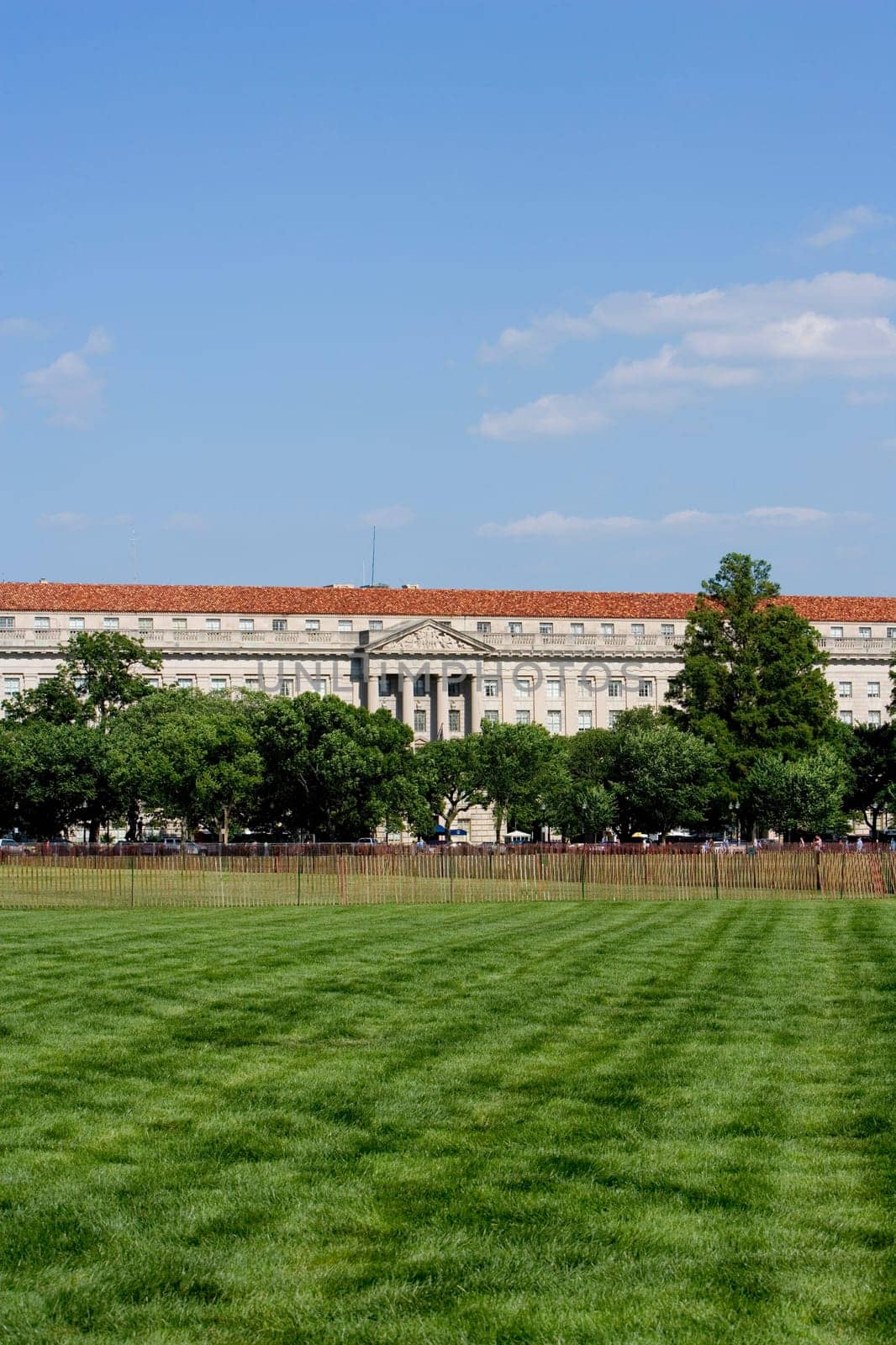 Lawn in front of a government building, United States Department of Commerce, Washington DC, USA