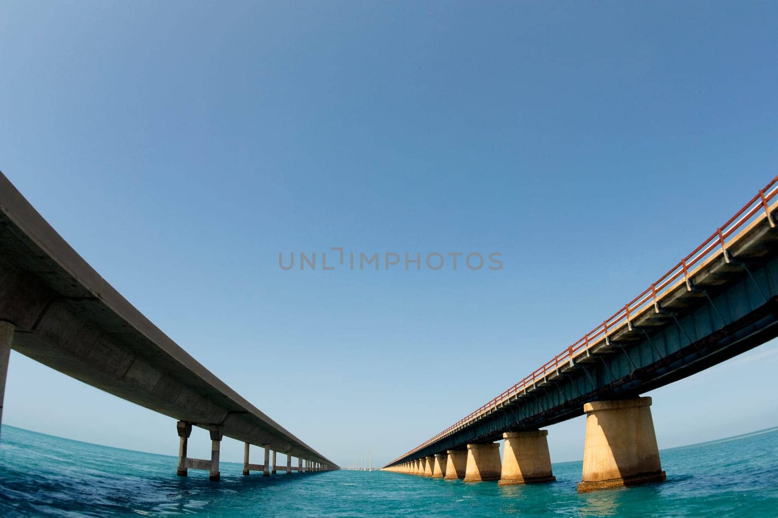 Low angle view of bridges across the sea, Florida Keys, Florida, USA